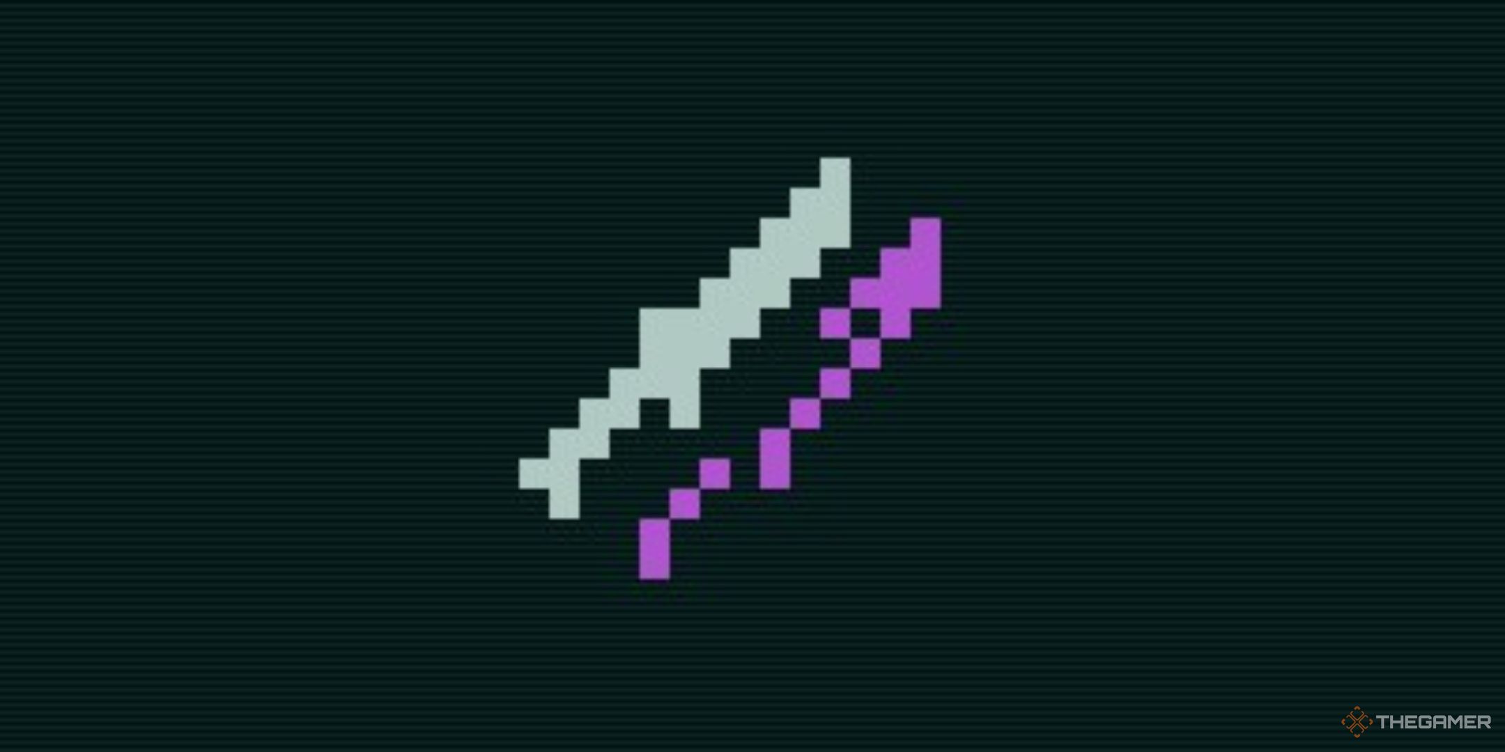 a white knife with a purple shadow, the symbol for the jab skill in caves of qud.