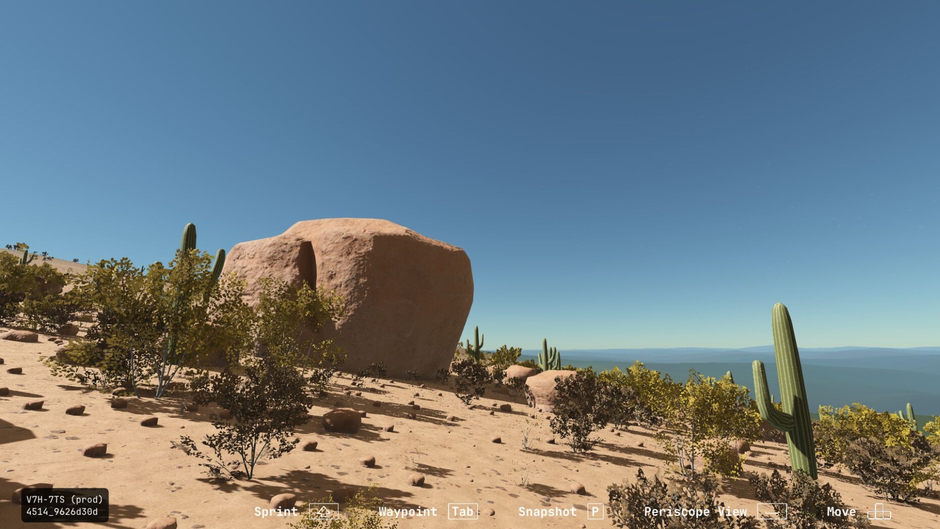 Project Artemis: A screenshot from the Preface tech demo showing a desert landscape of sand, rocks, and cacti