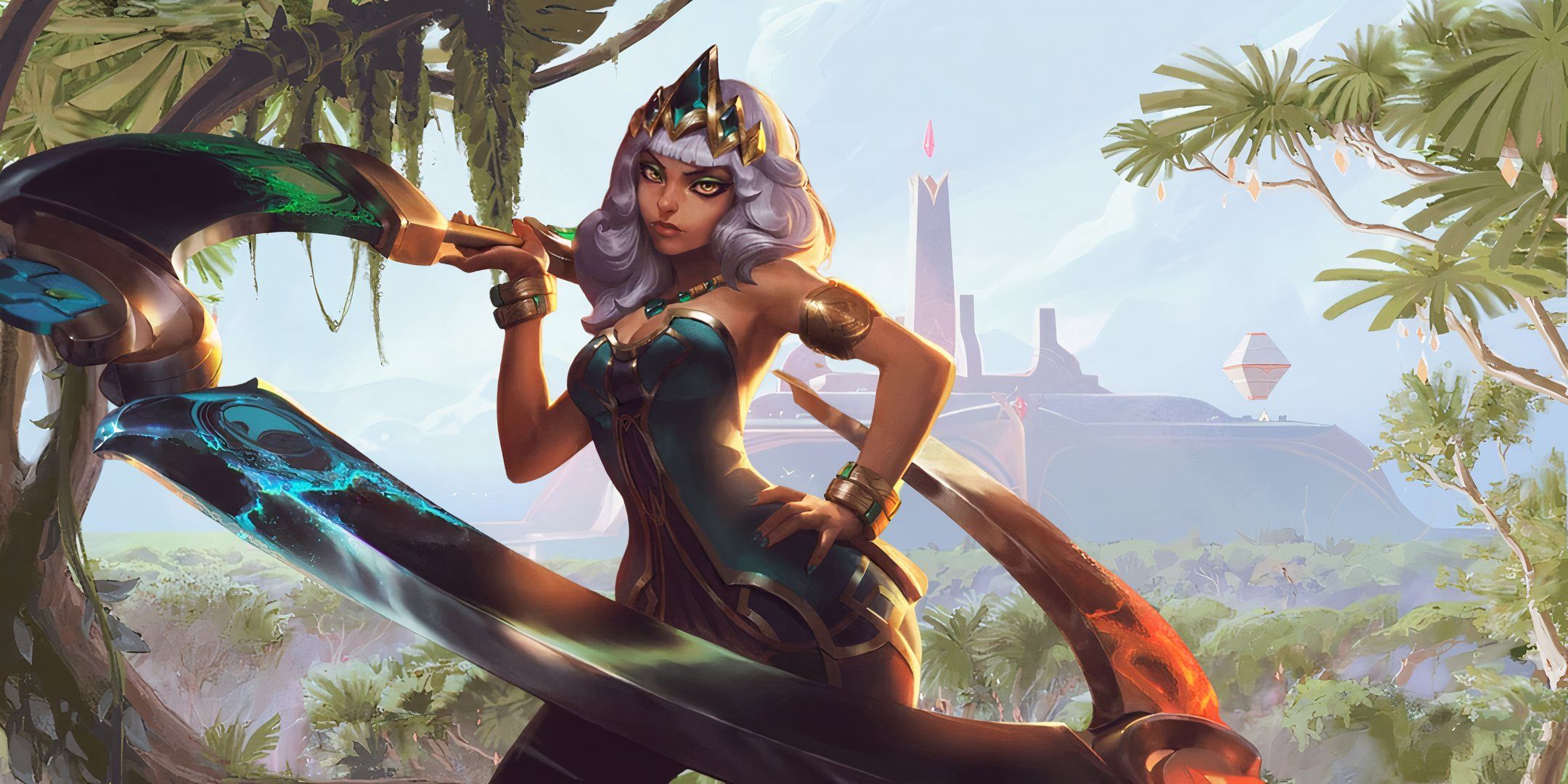 Princess Qiyana From League Of Legends In Front Of Ixtal.