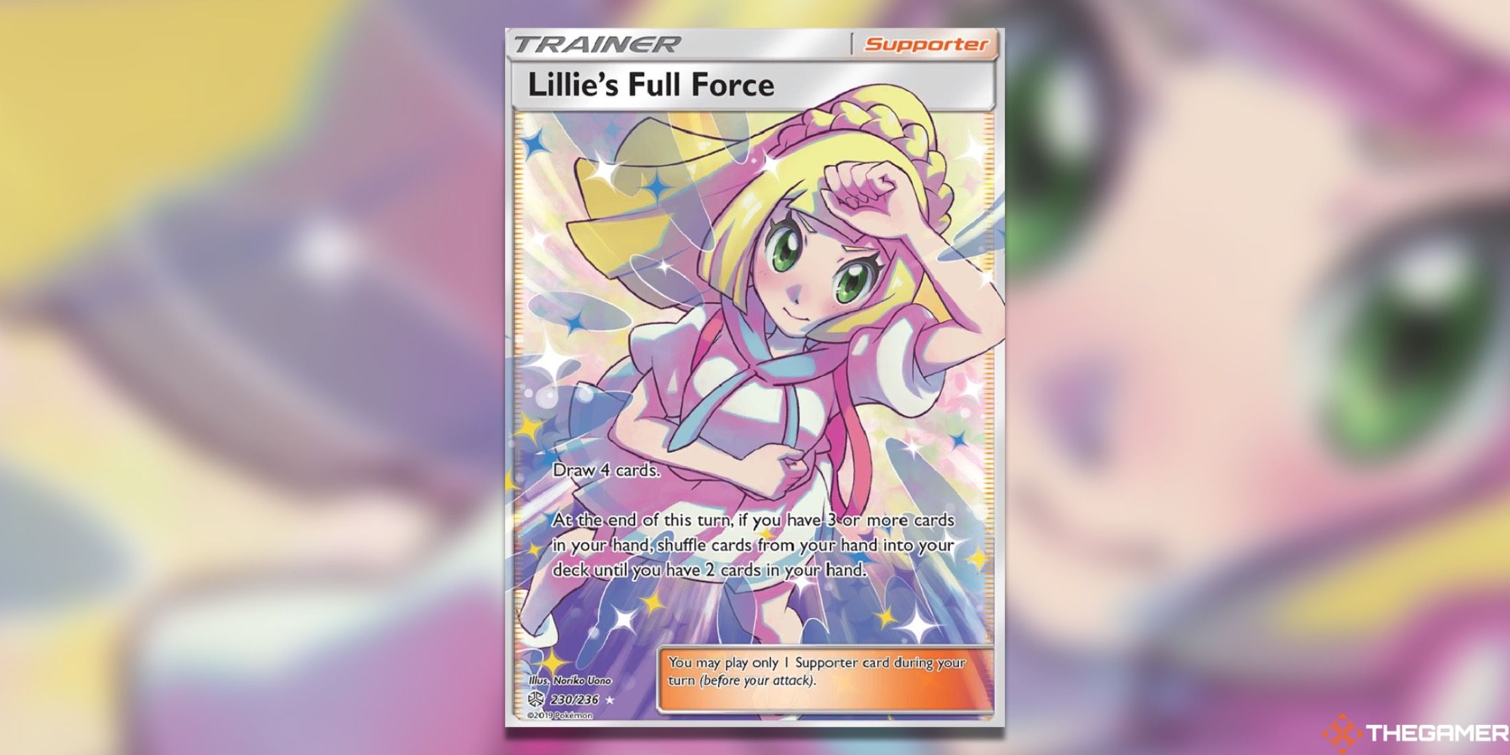 The Cosmic Eclipse Lillie's Full Force from the Pokemon TCG.