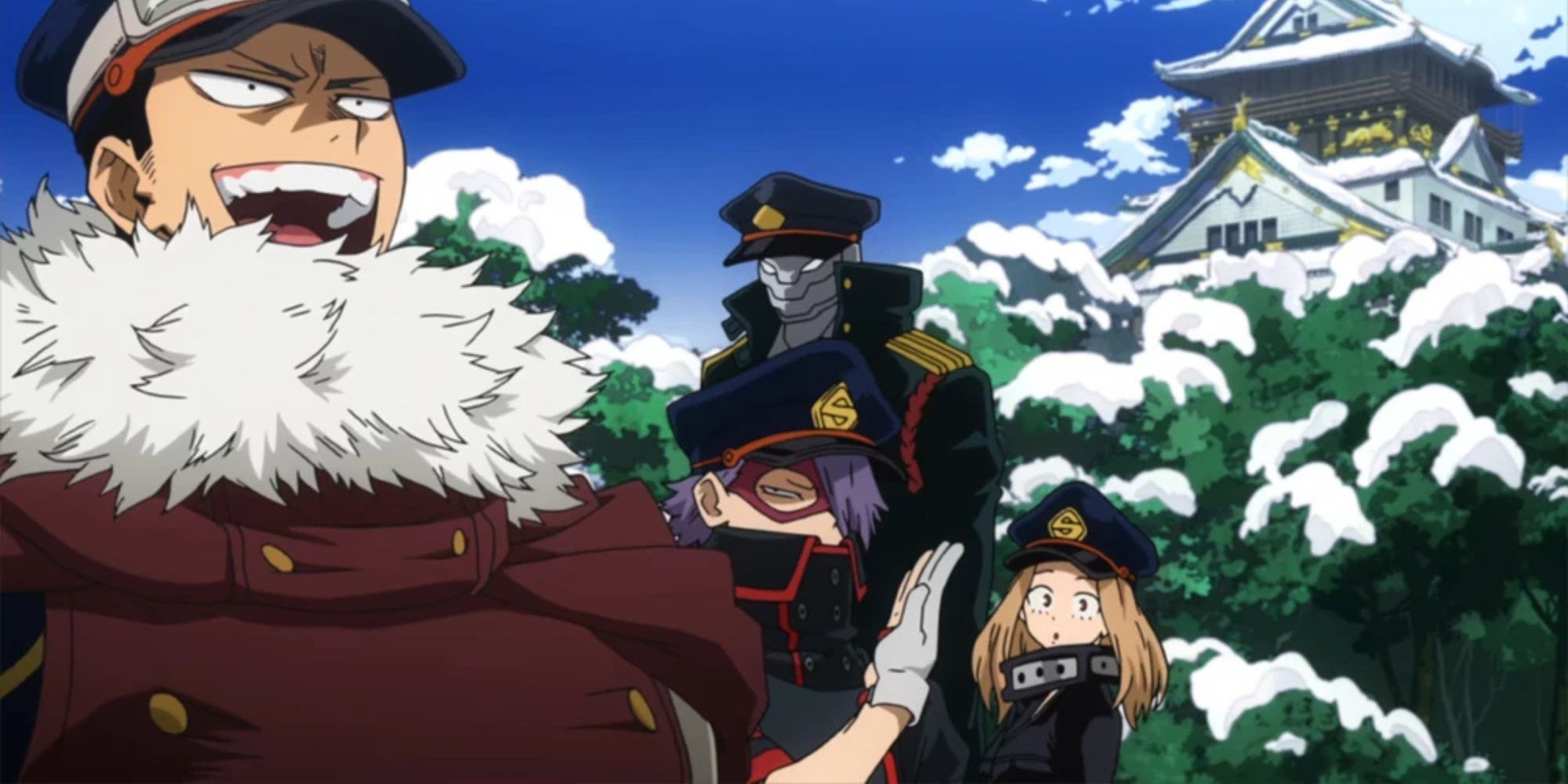 The Shiketsu High School students working together.