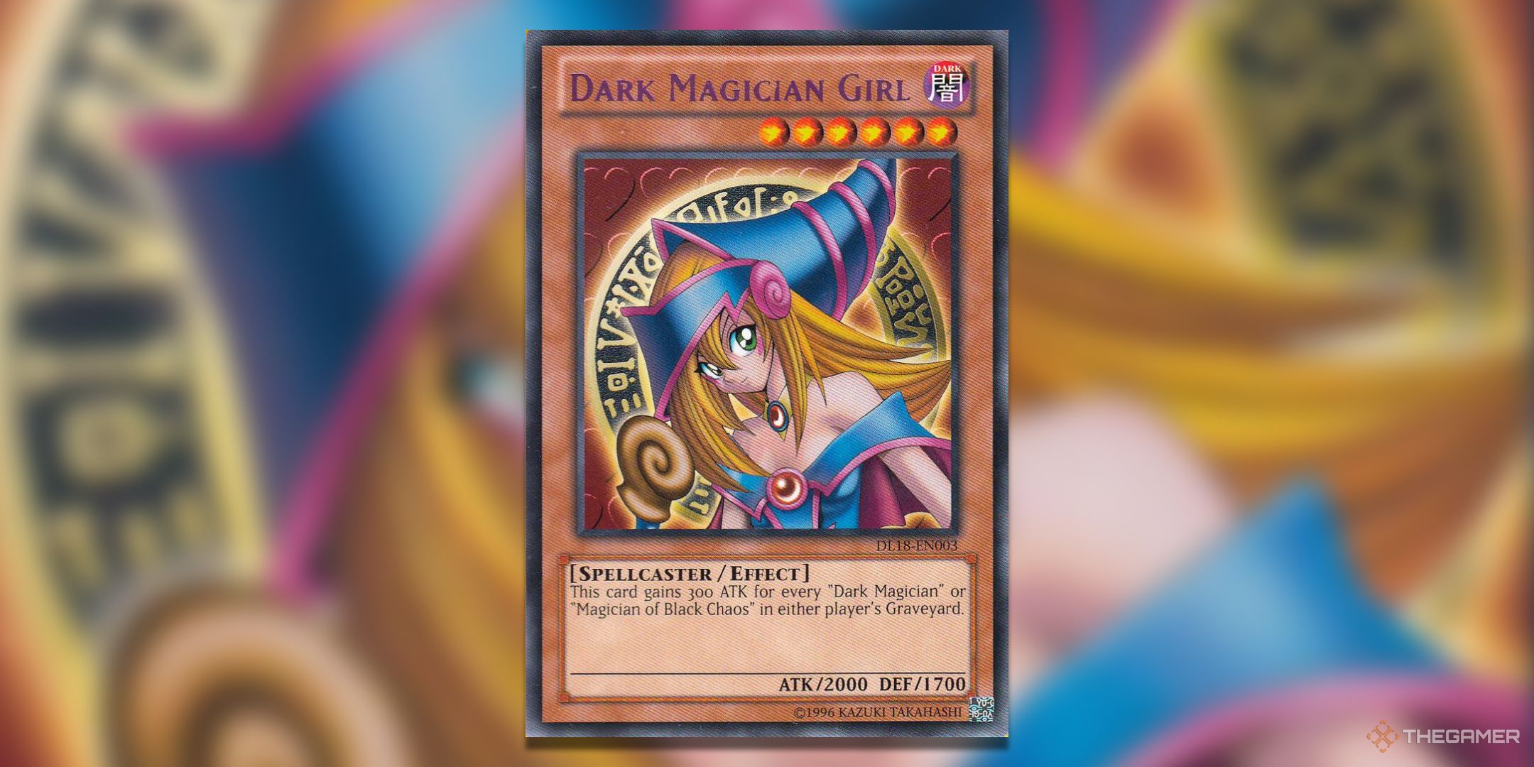 Dark Magician Girl Duelist League Promo with purple wording Yu-Gi-Oh! TCG Card Art.