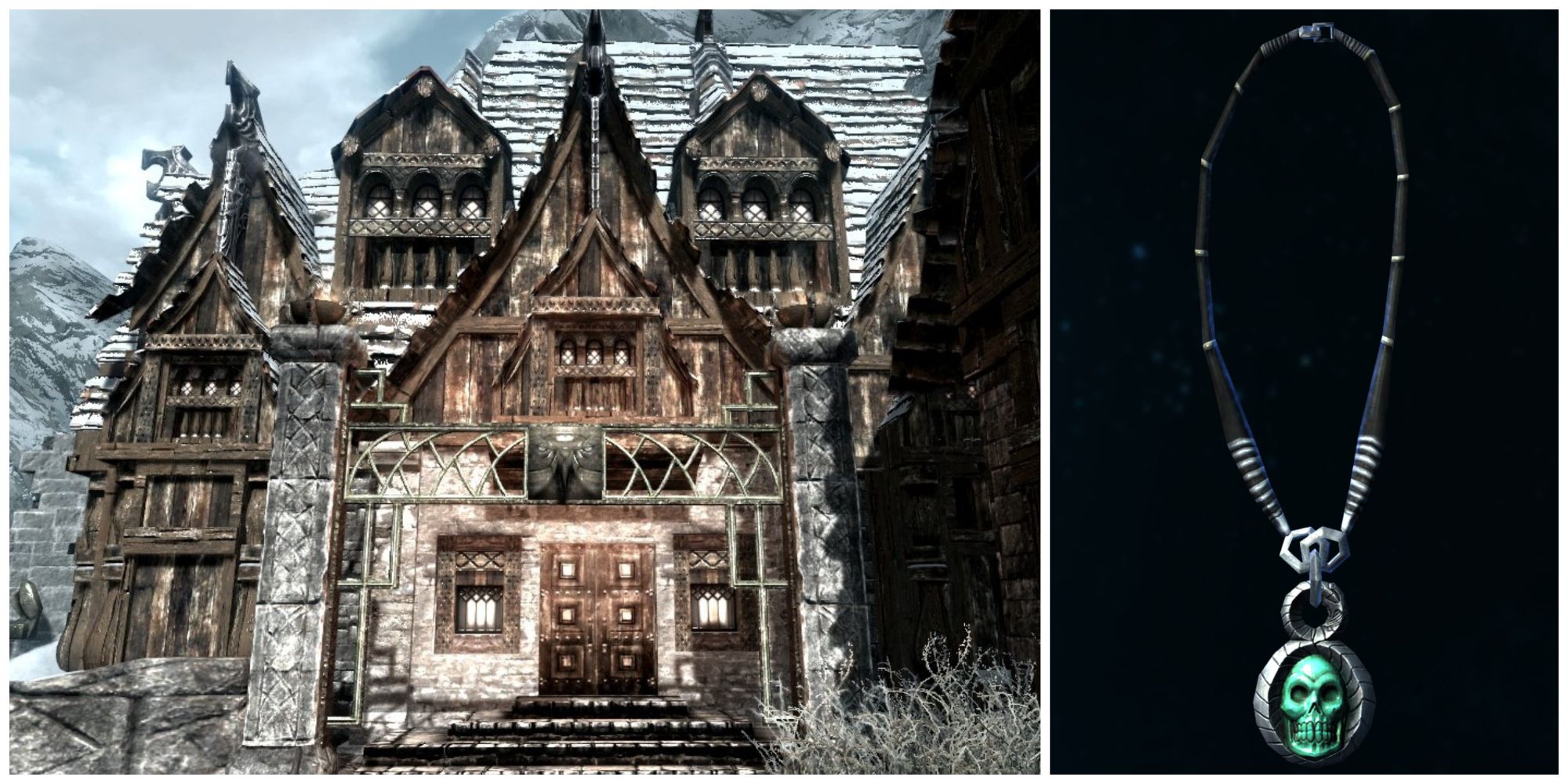 Skyrim split image, Hjerim and the Necromancer Amulet