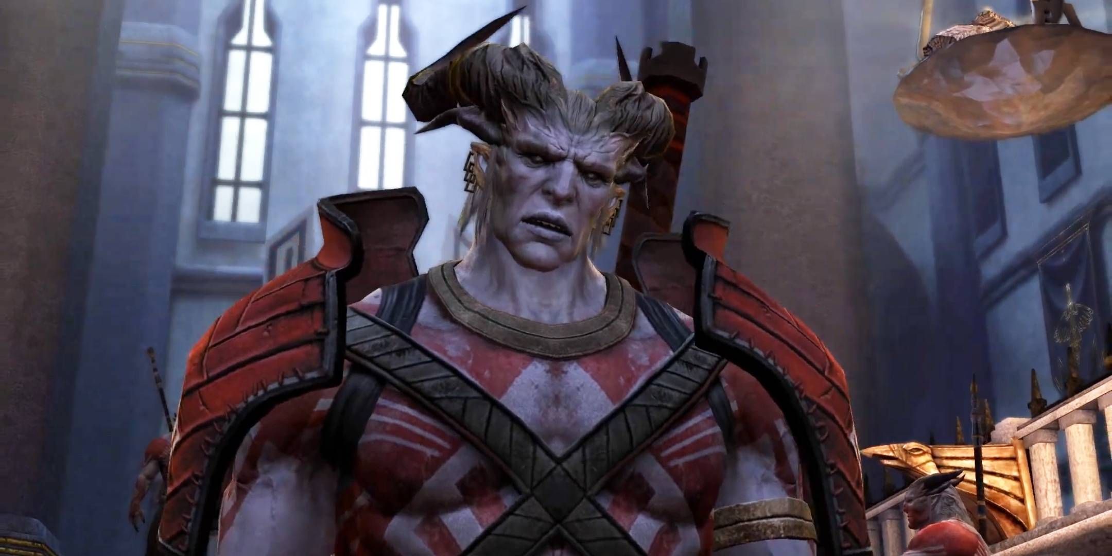 The Arishok talking in the Viscount Keep in Dragon Age 2.