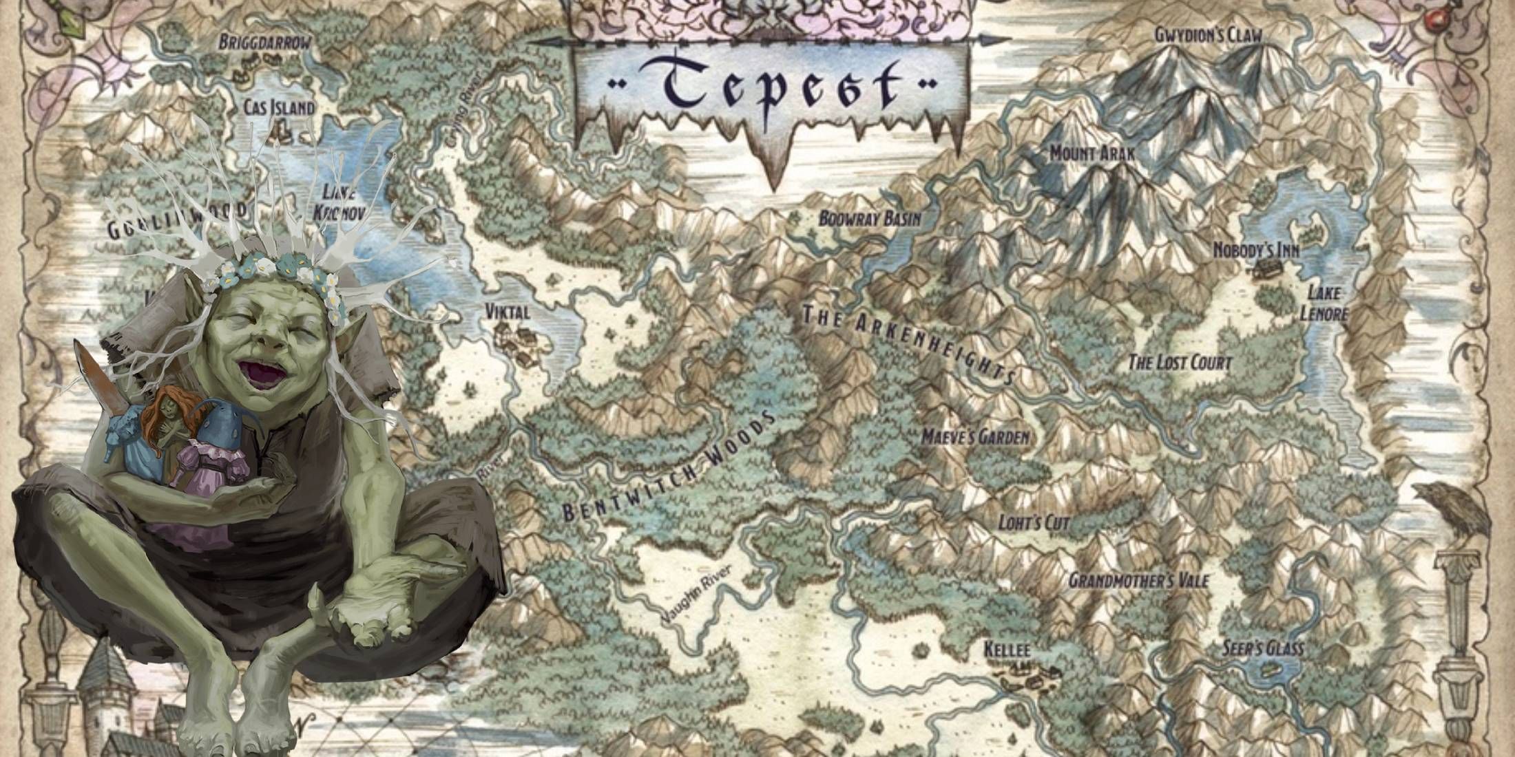 Dungeons and Dragons map of Tepest and its darklord