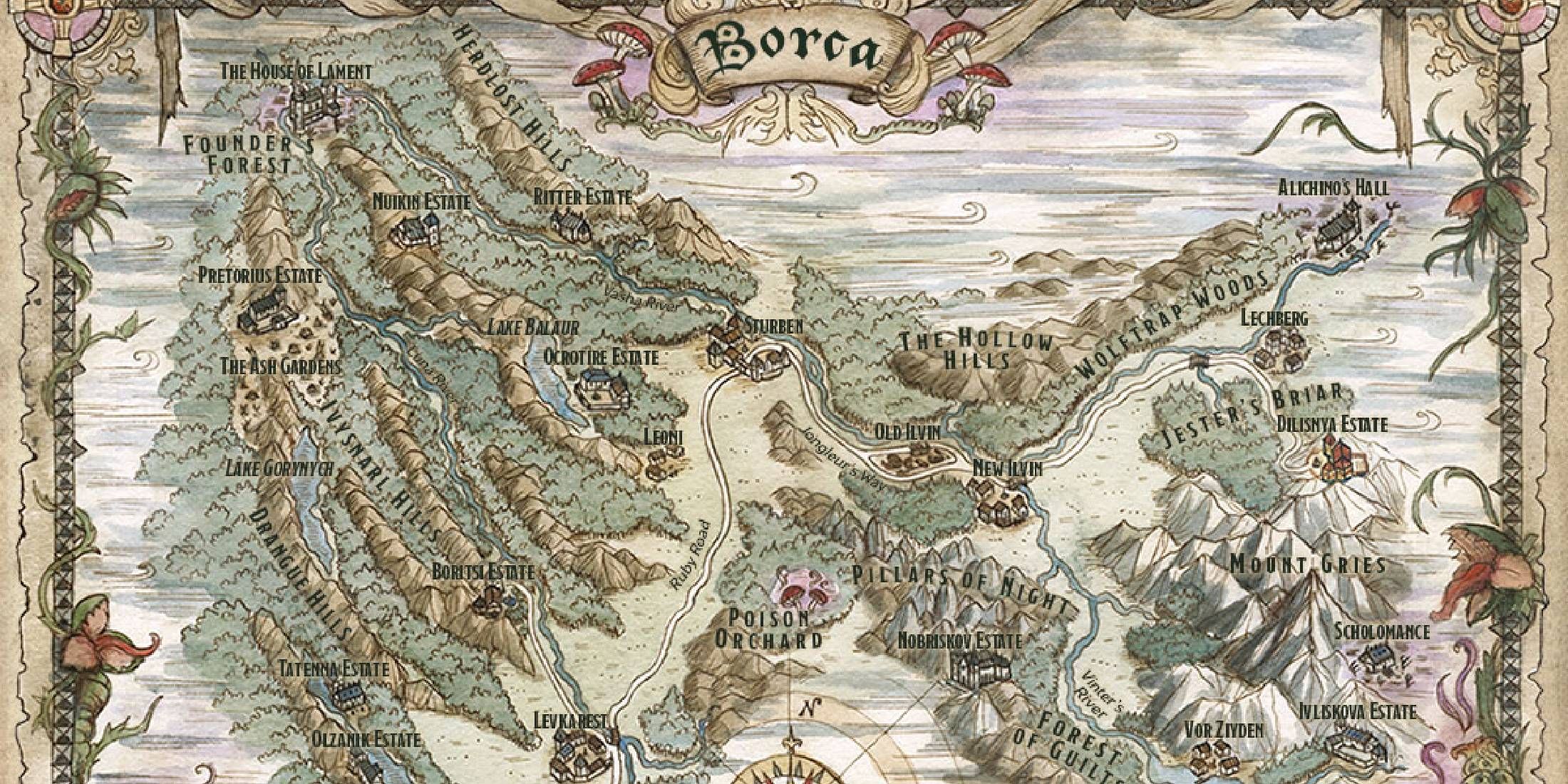 Dungeons and Dragons map of the Borca domain