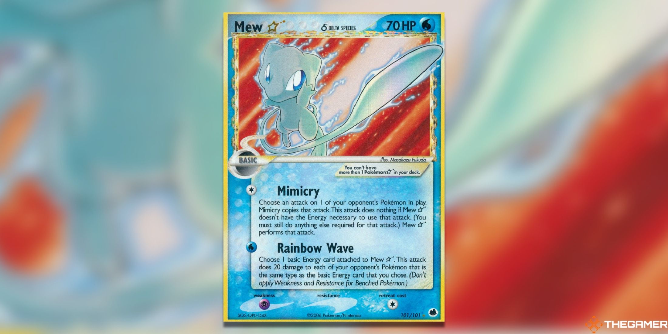 The Mew Star from Dragon Frontiers in the Pokemon TCG.