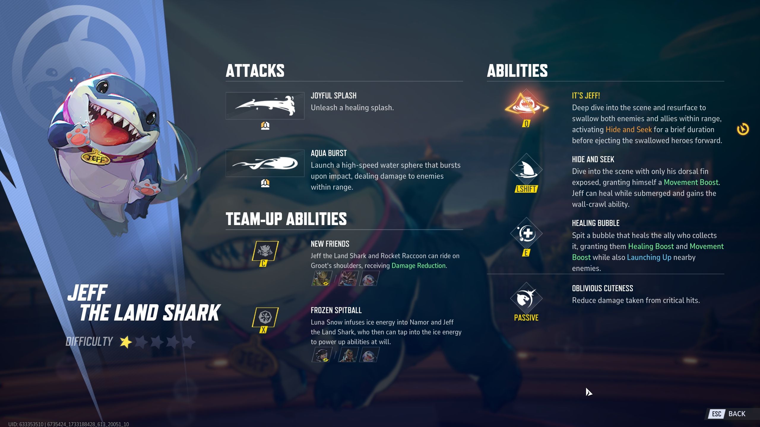 Jeff the land shark abilities - Marvel Rivals