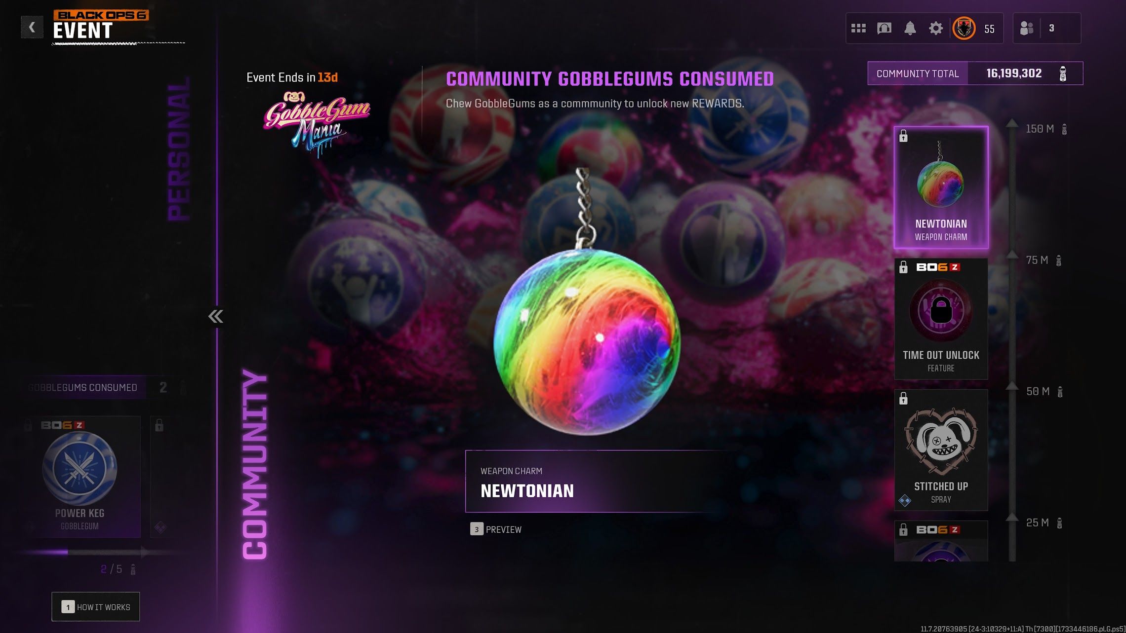 All community rewards from the GobbleGum Mania - bo6