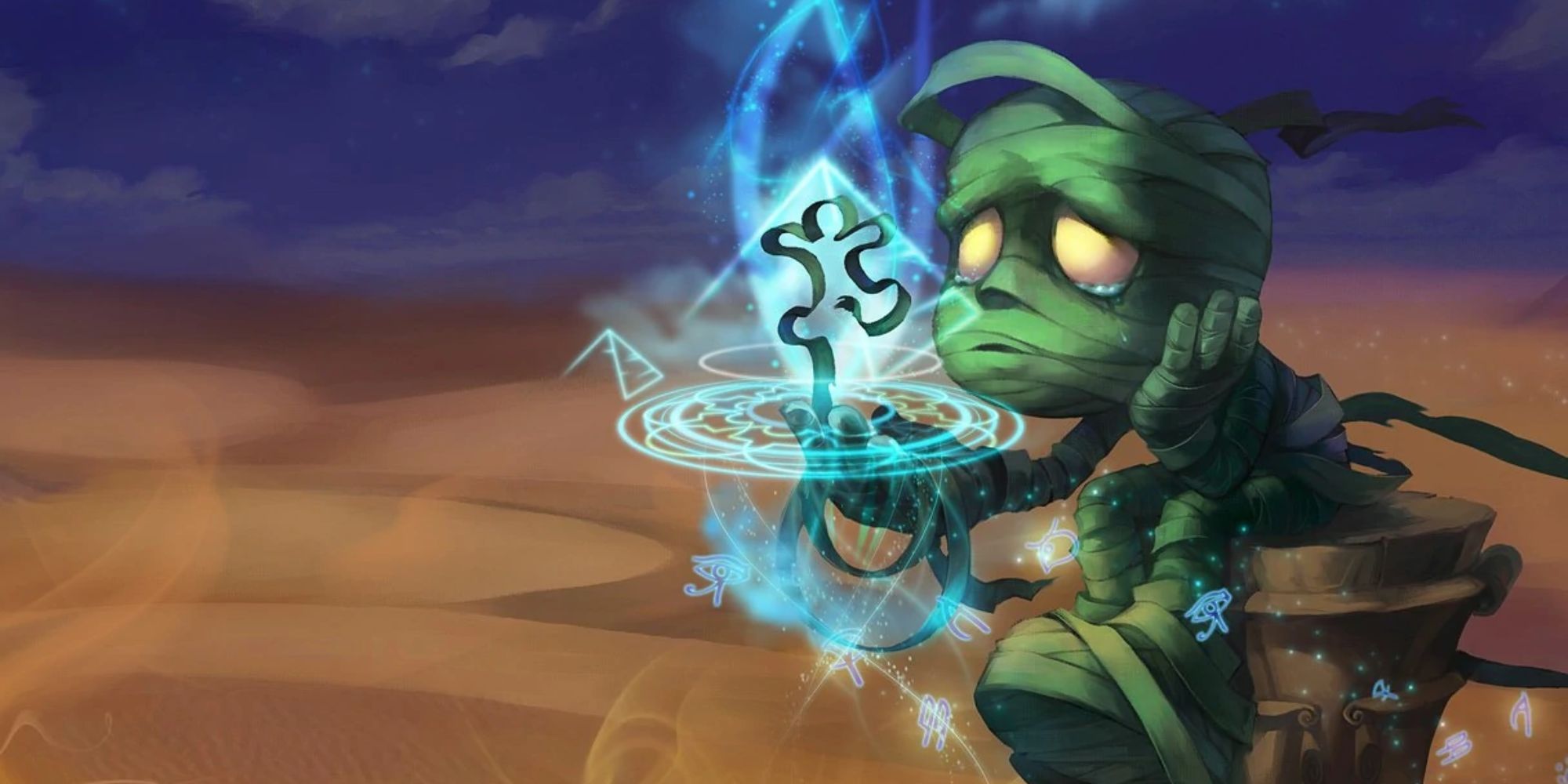 Amumu cries in his league of Legends splash art.