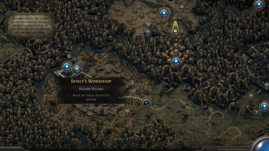 a tooltip showing hte location of renly's workshop in path of exile 2