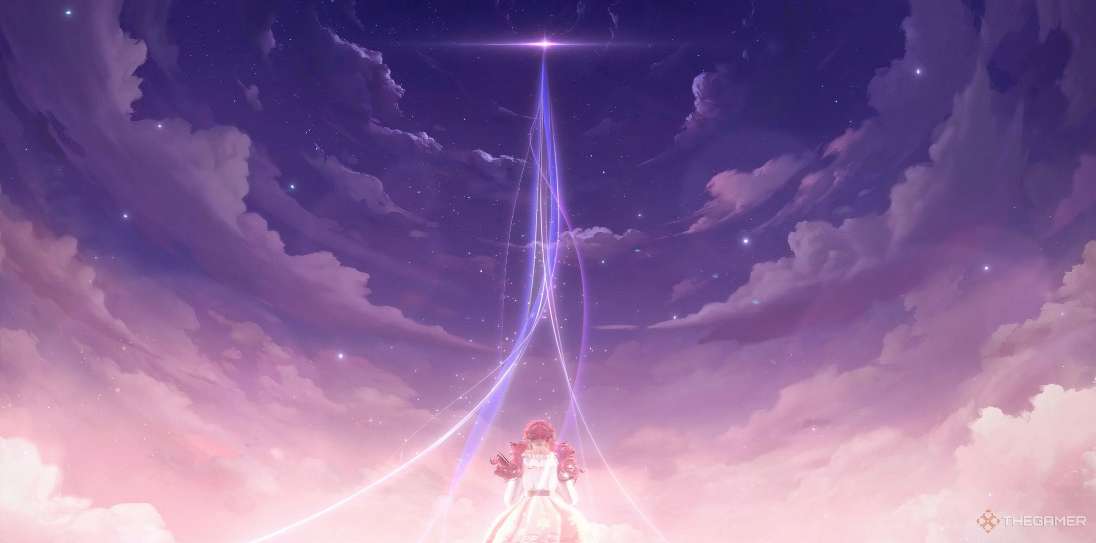 Nikki pulling for Resonance in the clouds in Infinity Nikki.