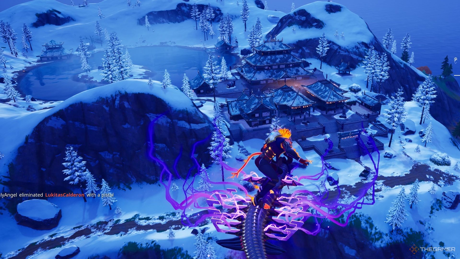 Player landing at Demon's Dojo in Fortnite Chapter 6 Season 1.