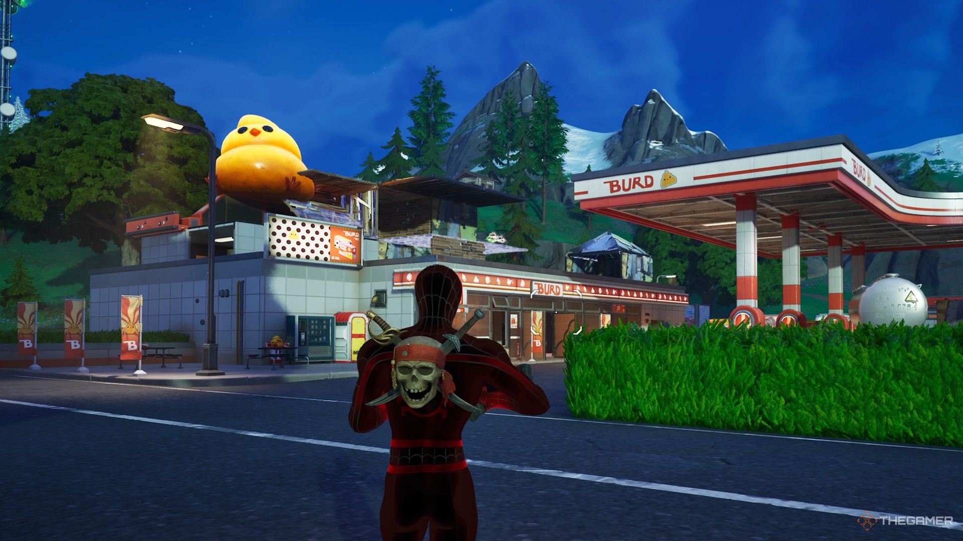 Burd gas station in Fortnite Chapter 6 Season 1.