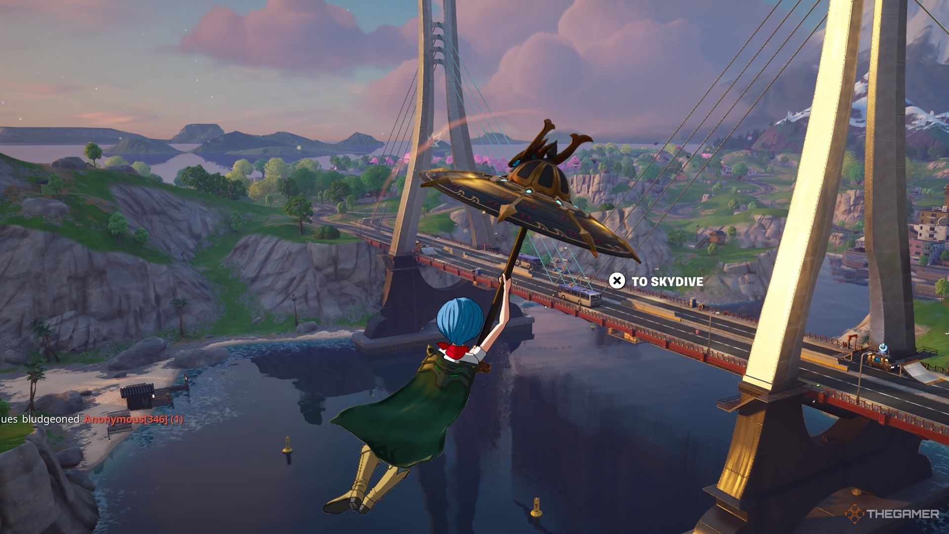 The biggest suspension bridge in the history of Fortnite.