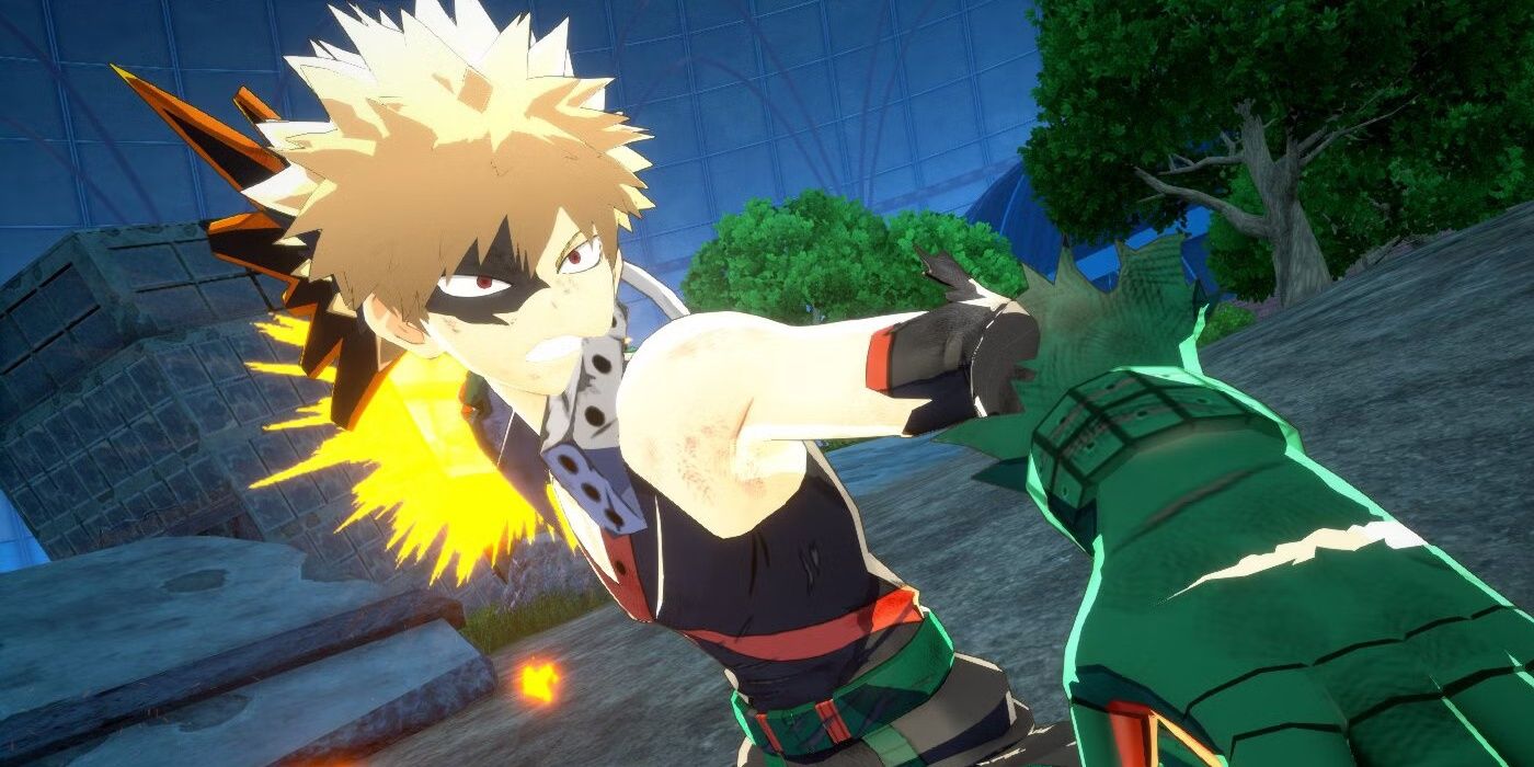 Katsuki Bakugo beaten up in My Hero Ultra Rumble.