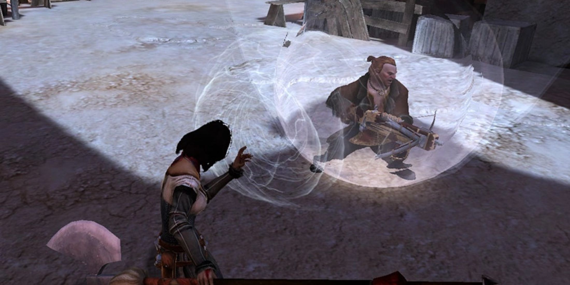 An image of the Barrier skill being used in Dragon Age 2