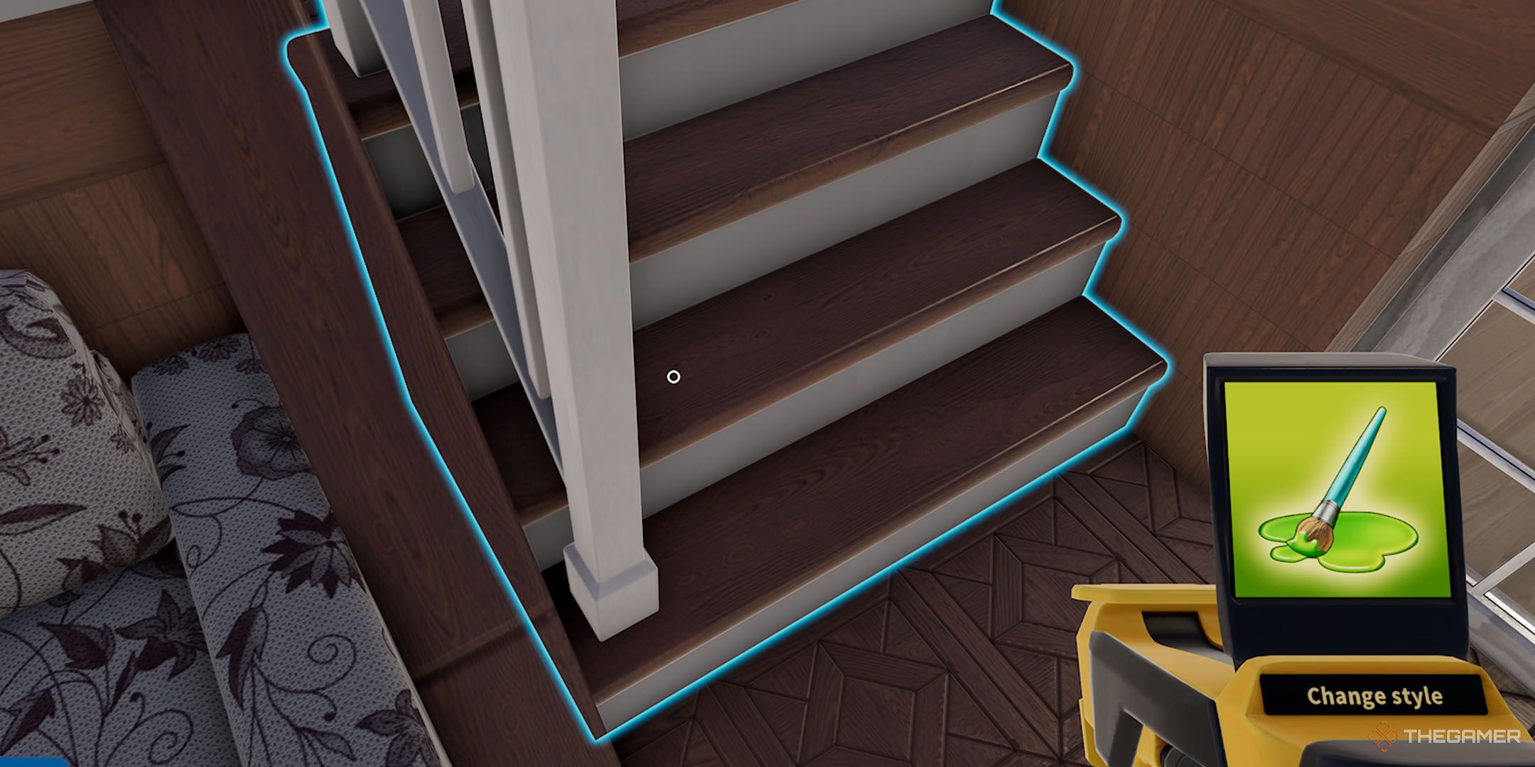 Changing the style of a staircase in House Flipper 2.