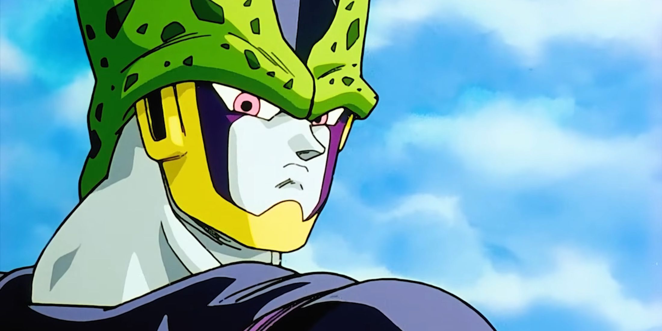 Perfect Cell turns to face Future Trunks after defeating Vegeta during the Cell Saga in Dragon Ball Z