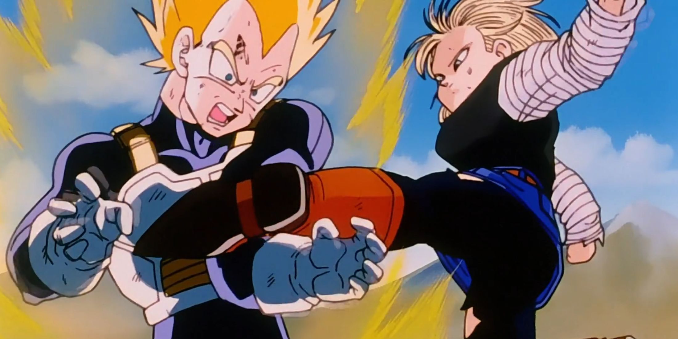 Android 18 breaks Vegeta's arm in Dragon Ball Z (1989-1996) during the Android Saga