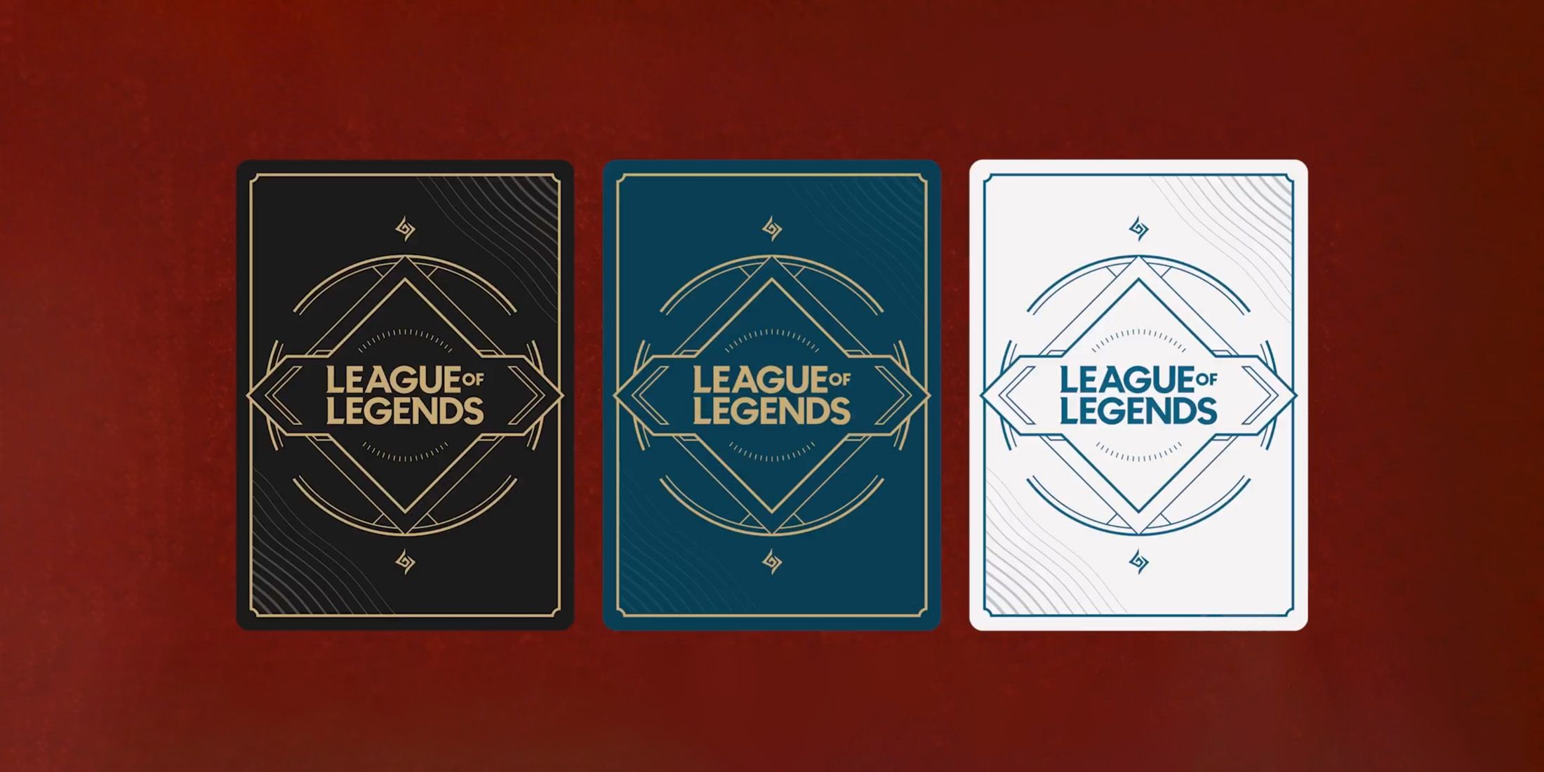 League of Legends Project K card backs black blue white