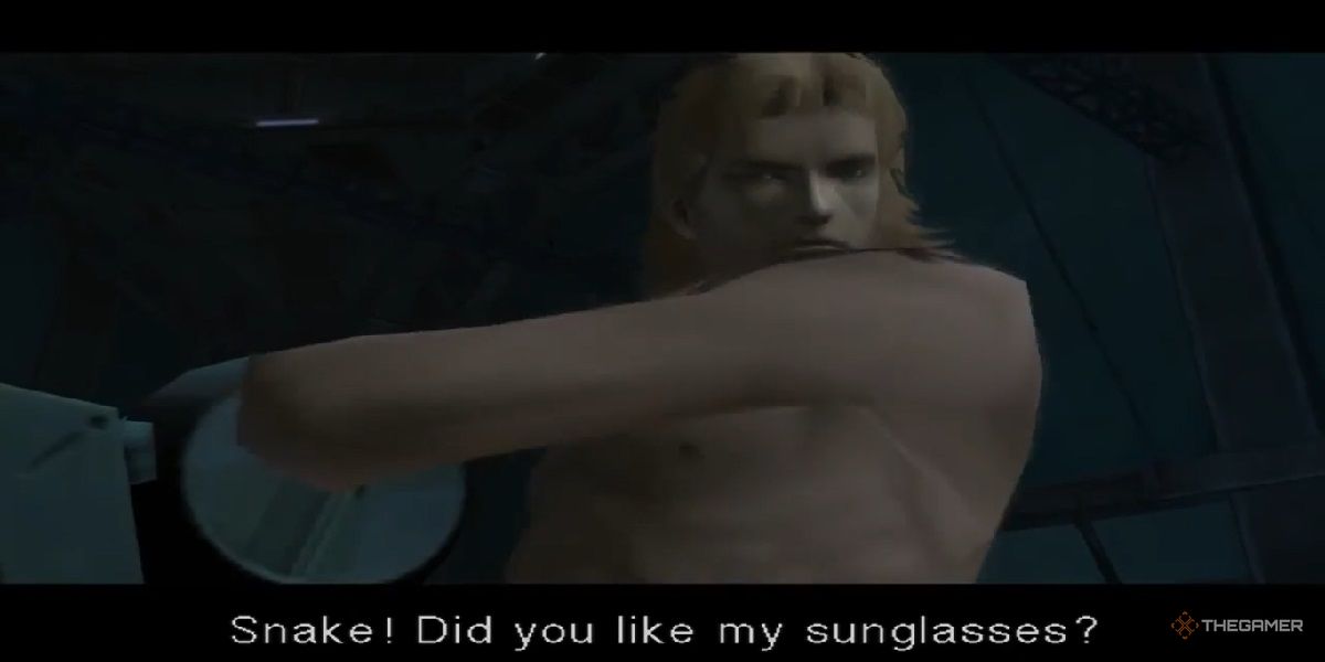 Liquid asks Snake if he liked his sunglasses in Metal Gear Solid: The Twin Snakes.