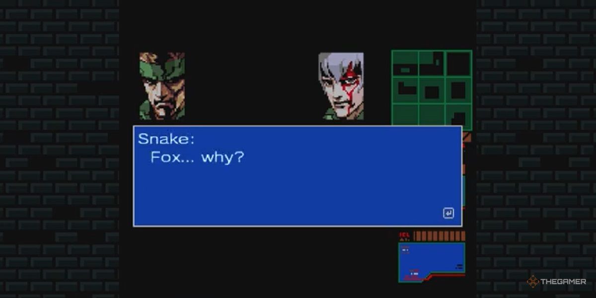 Snake asks Gray Fox why he betrayed him in Metal Gear 2.