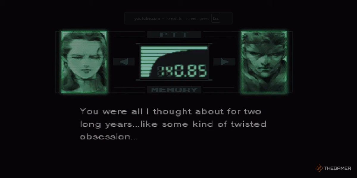 Naomi says Snake was all she thought about in a codec call in Metal Gear Solid.