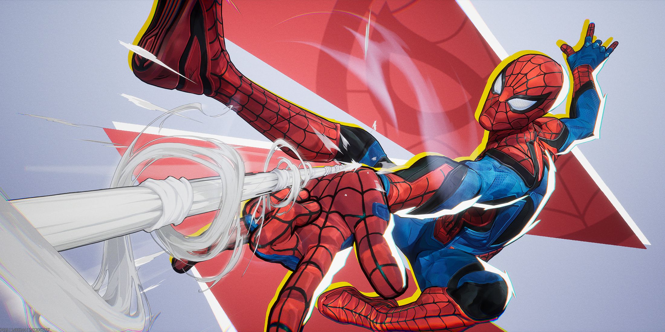 Spider-Man shooting web in Marvel Rivals