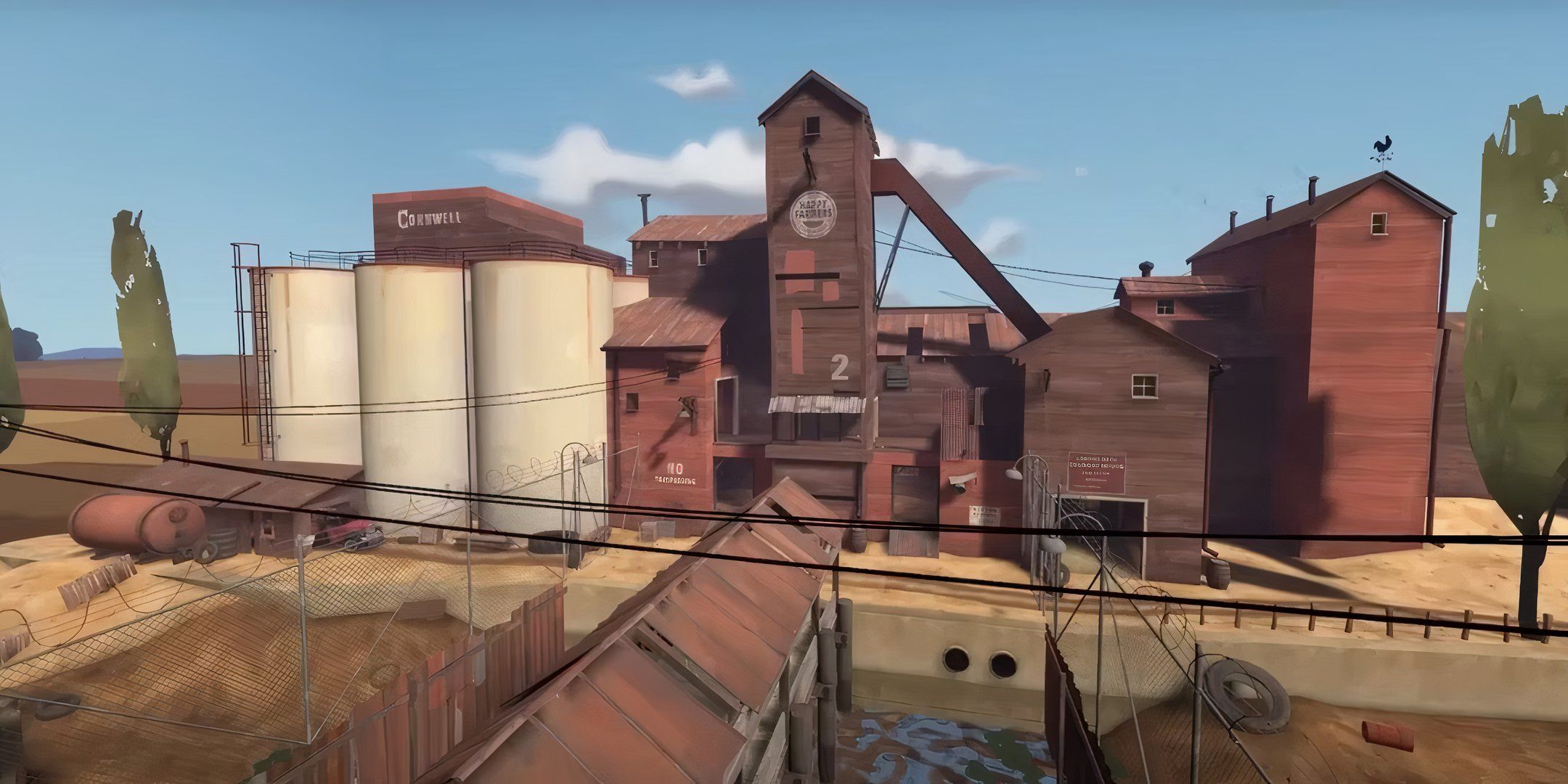 The classic 2Fort map in Team Fortress 2.