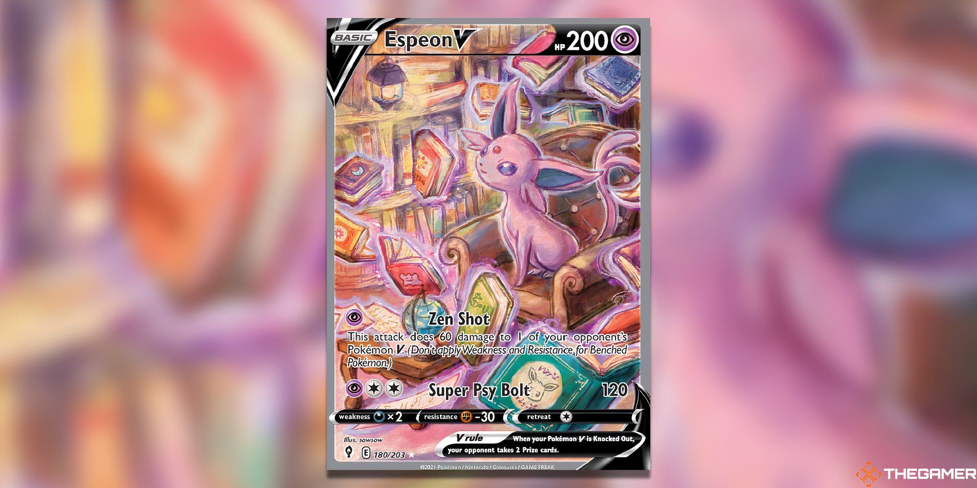 The Evolving Skies Espeon V in the Pokemon TCG.