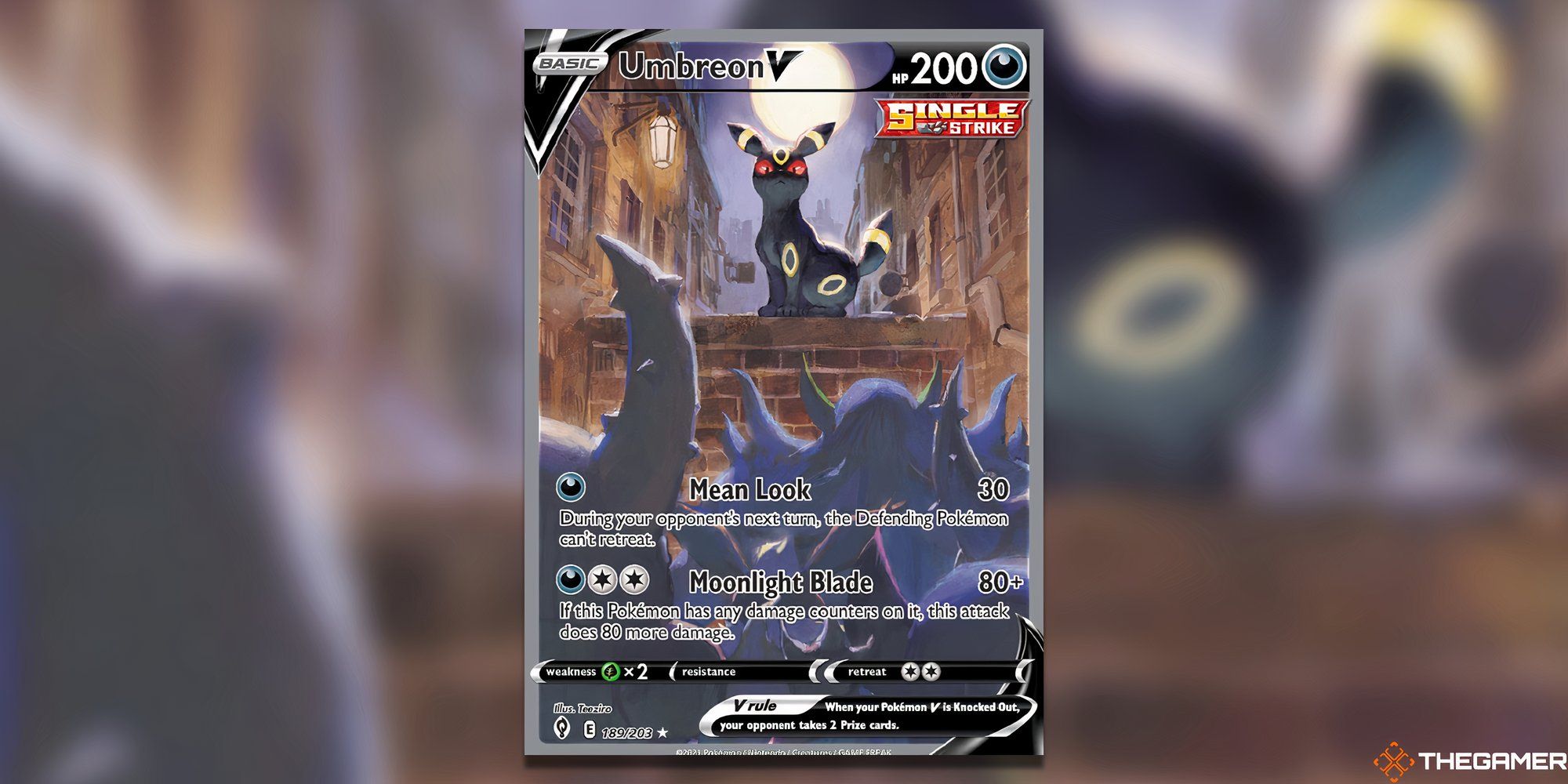 The Evolving Skies Umbreon V in the Pokemon TCG.