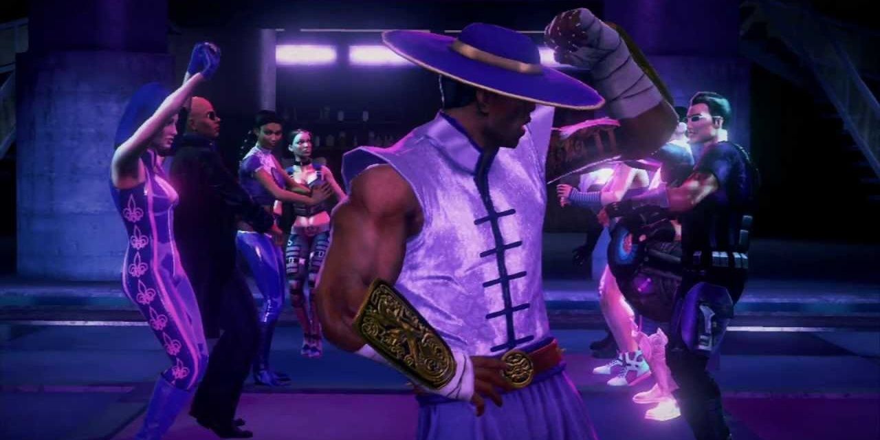 Saints Row 4 screenshot of the characters dancing.