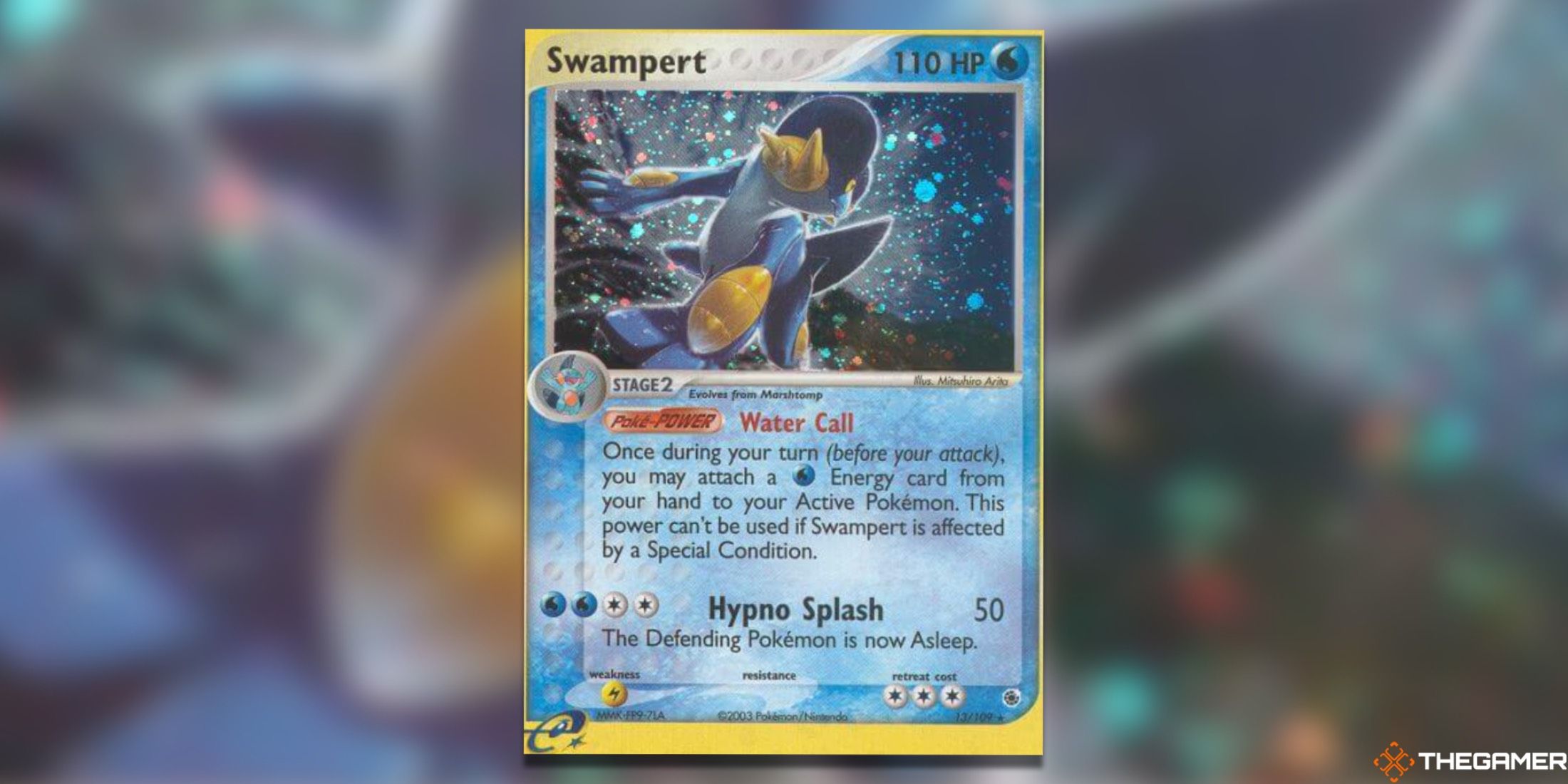 The Ruby & Sapphire Swampert from the Pokemon TCG.