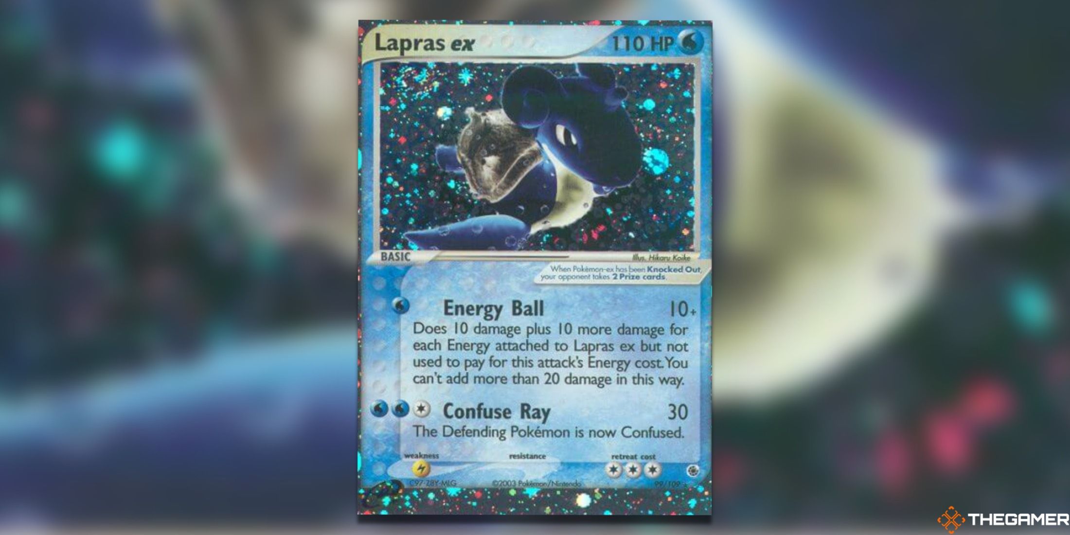 The Ruby & Sapphire Lapras ex from the Pokemon TCG.