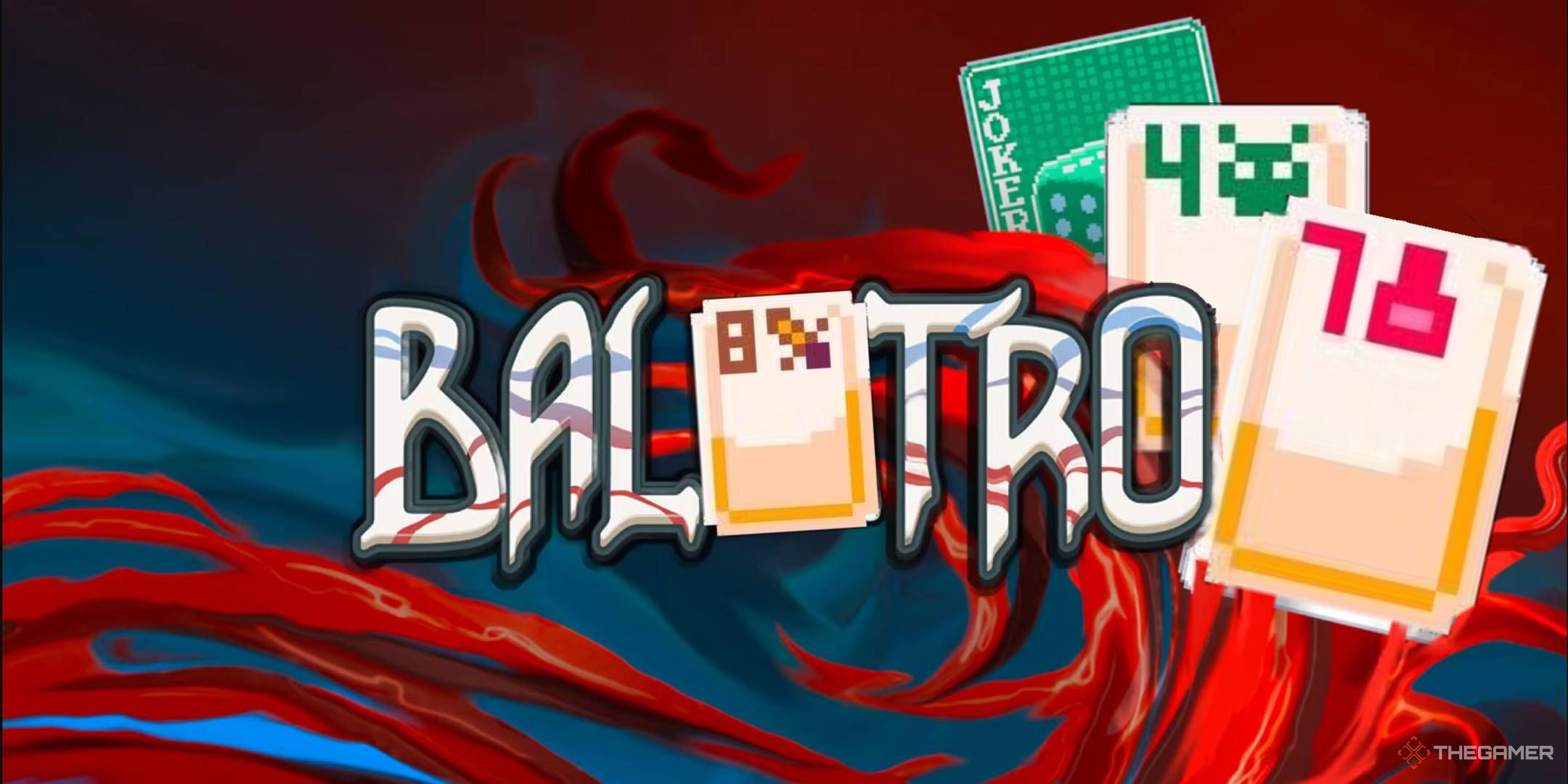 balatro logo with playing cards from solitomb