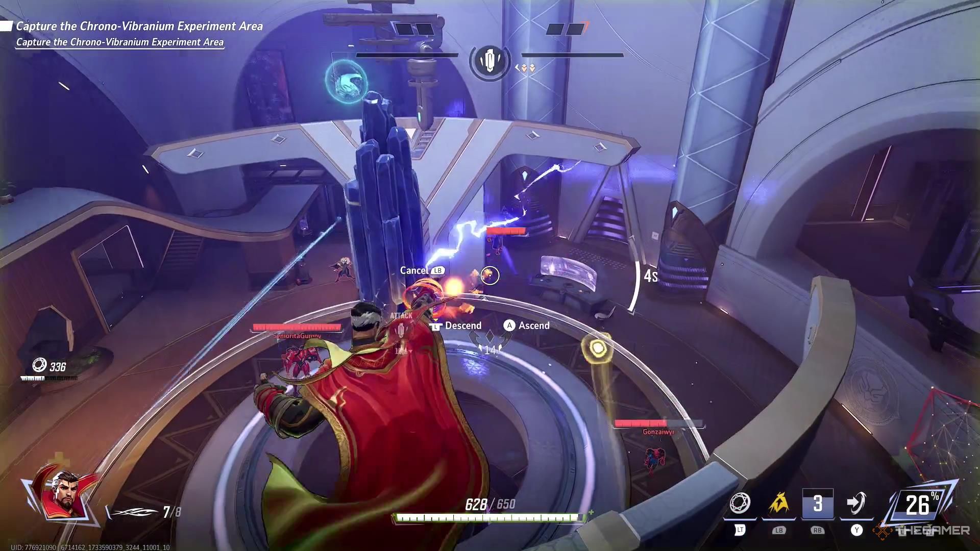 Doctor Strange uses his Cloak of Levitation to get to safety in Marvel Rivals.