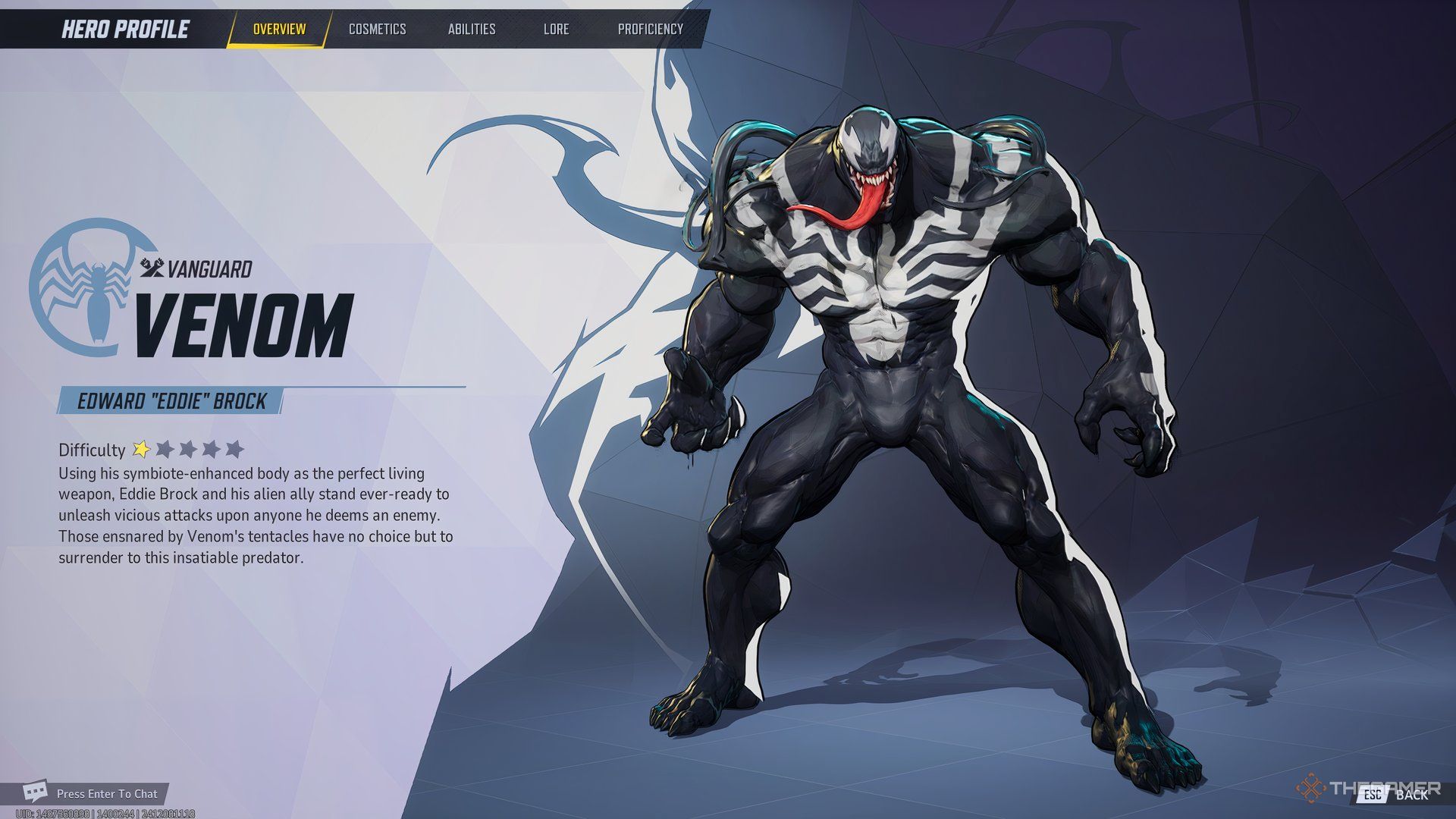 Venom Overview display in Marvel Rivals.