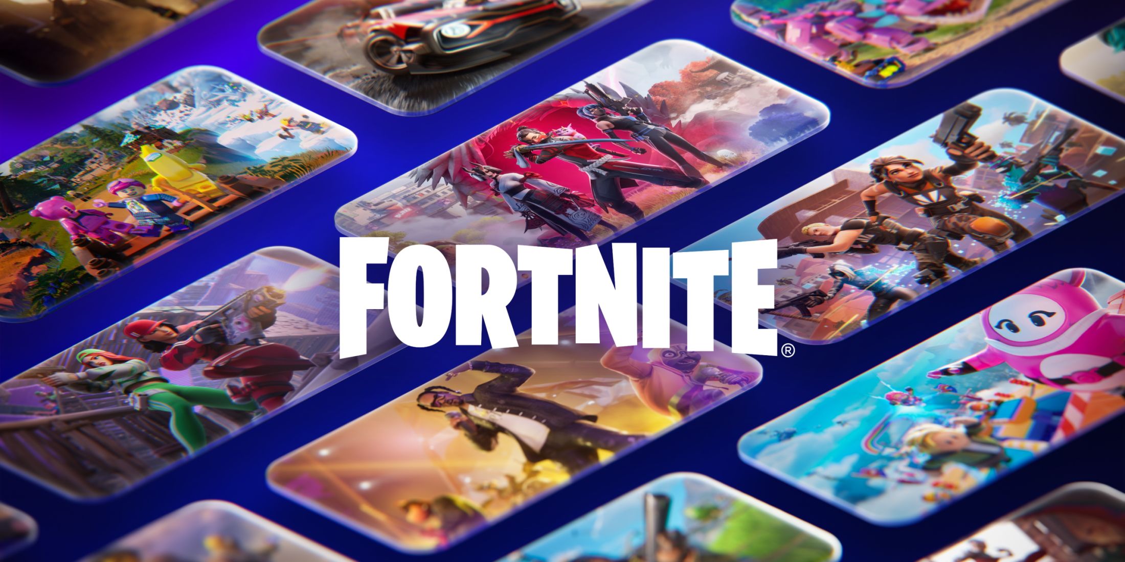 A key visual for Fortnite showing the different game modes.