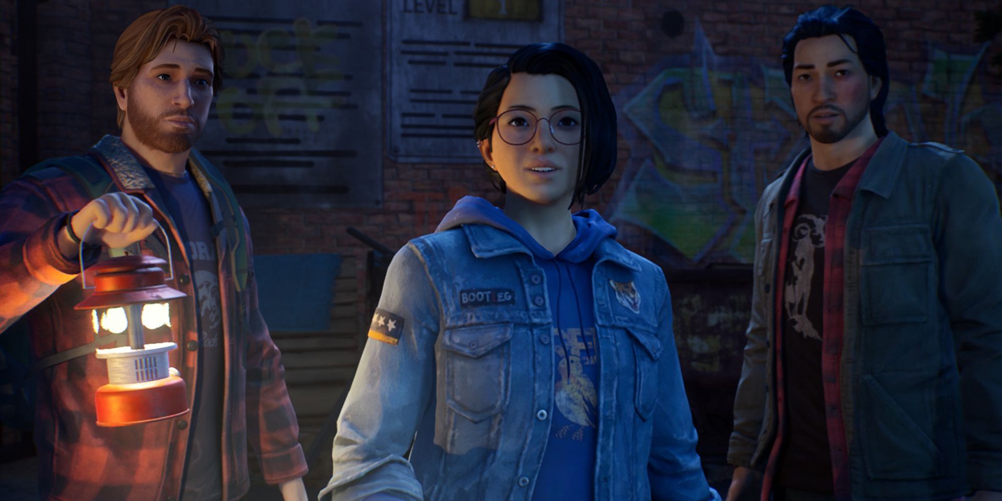 Life is Strange True Colors screenshot of Alex, Ryan, and Gabe together.