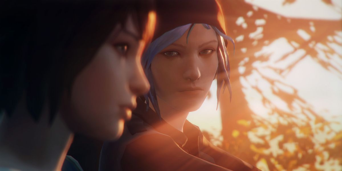 This Life Is Strange screenshot shows Max Caulfield And Chloe Price in the woods.