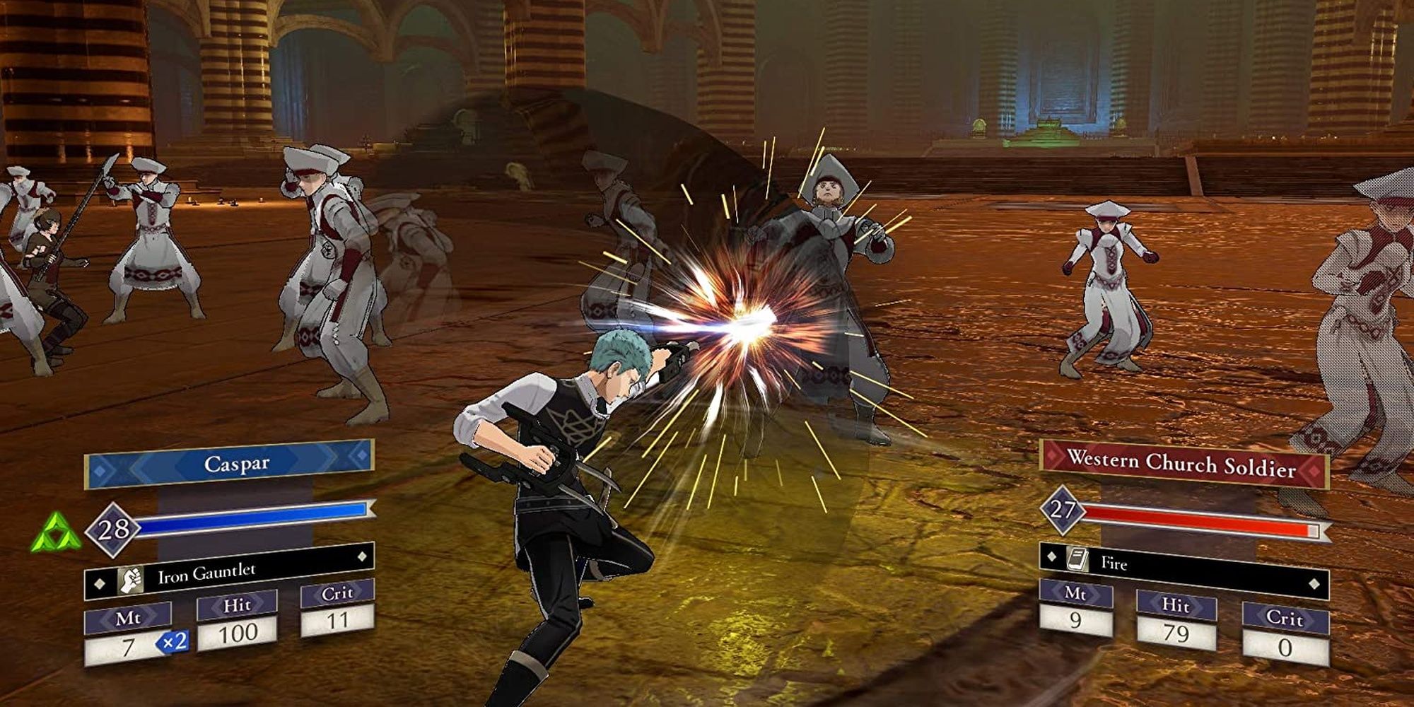 fire emblem three houses combat caspar punching