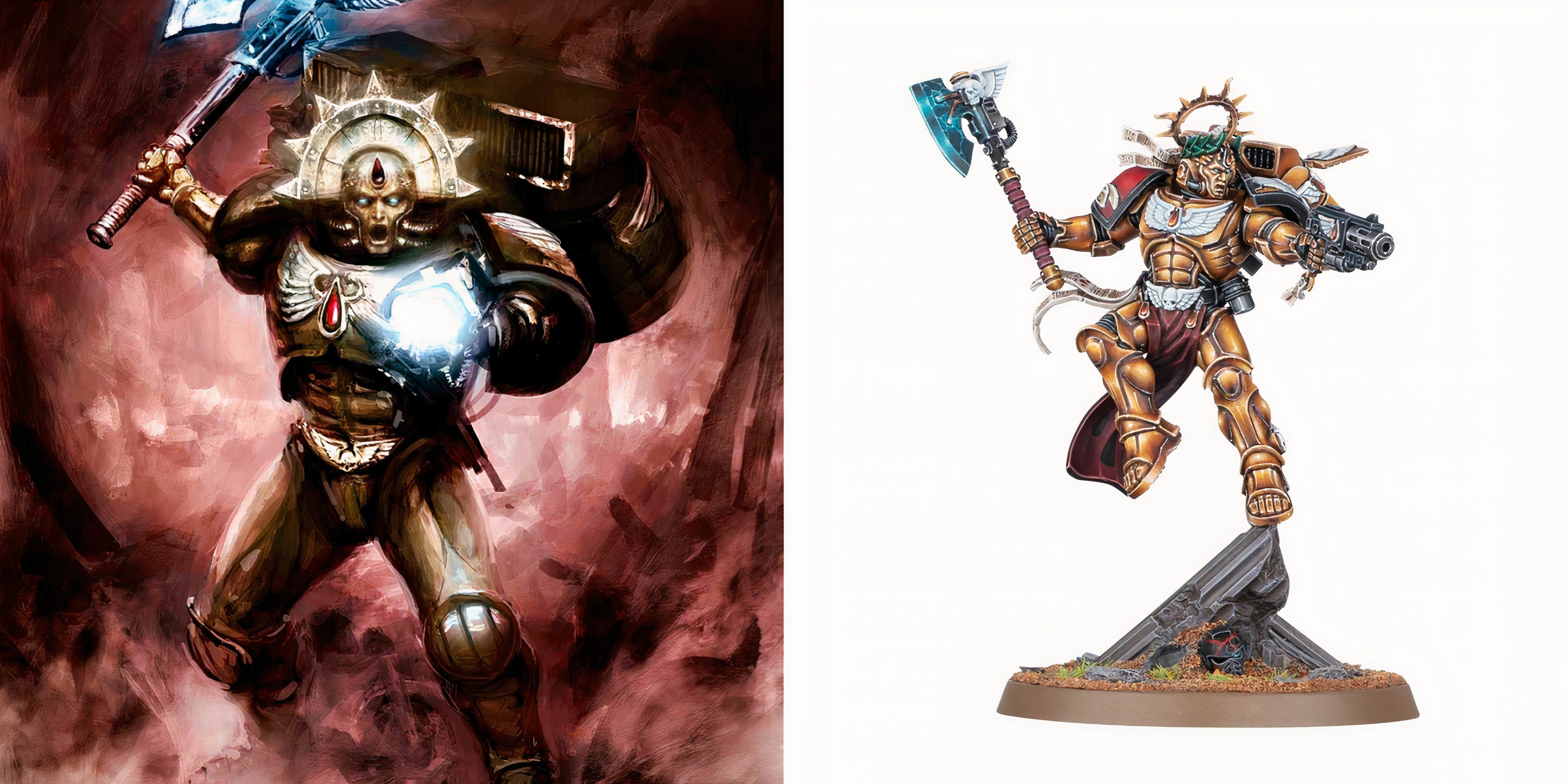 Warhammer 40k: 10 Best Space Marine Miniatures in the Range Art and a Miniature of Blood Angel's Chapter master Dante