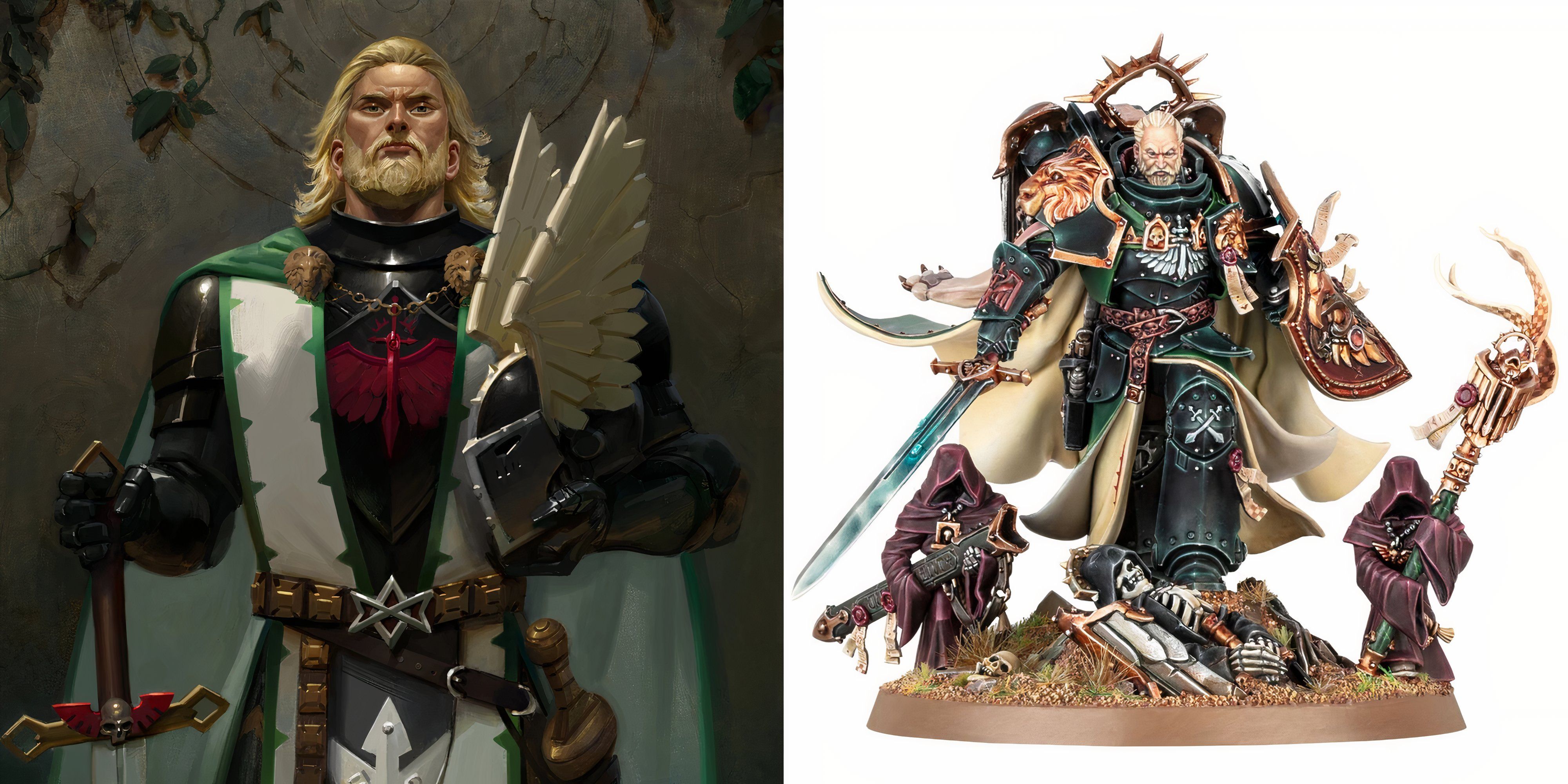 Warhammer 40k: 10 Best Space Marine Miniatures in the Range Art and a miniature of Primarch Lion El'Jonson