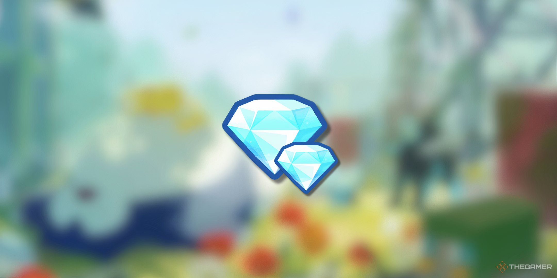 Pokemon Sleep diamonds of different sizes on a blurred background.