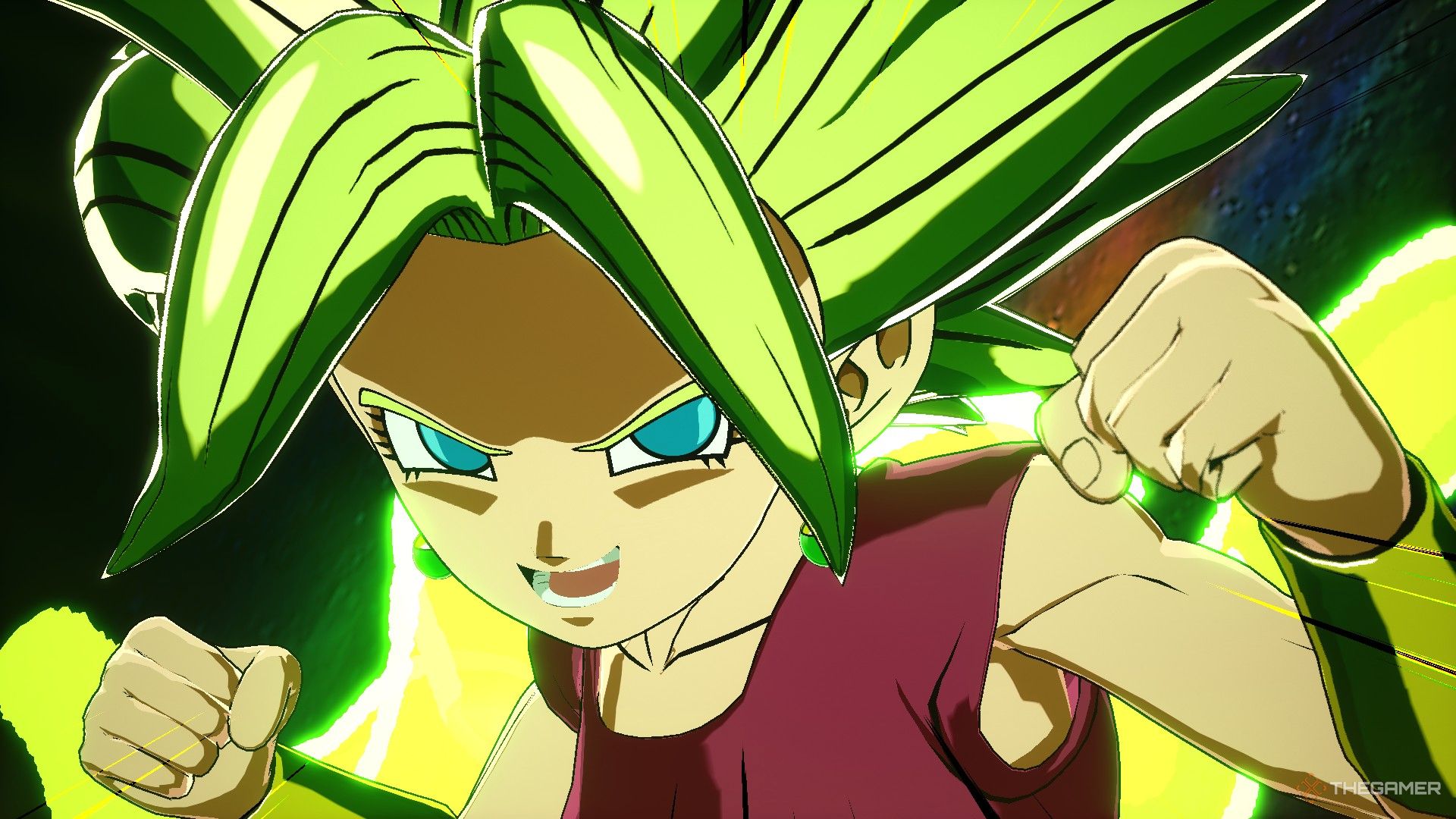 Dragon Ball Sparking Zero image showing Kefla as a super saiyan posing.