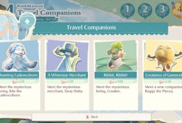 Wishfield Journal Day 4 (Travel Companion Locations) In Infinity Nikki