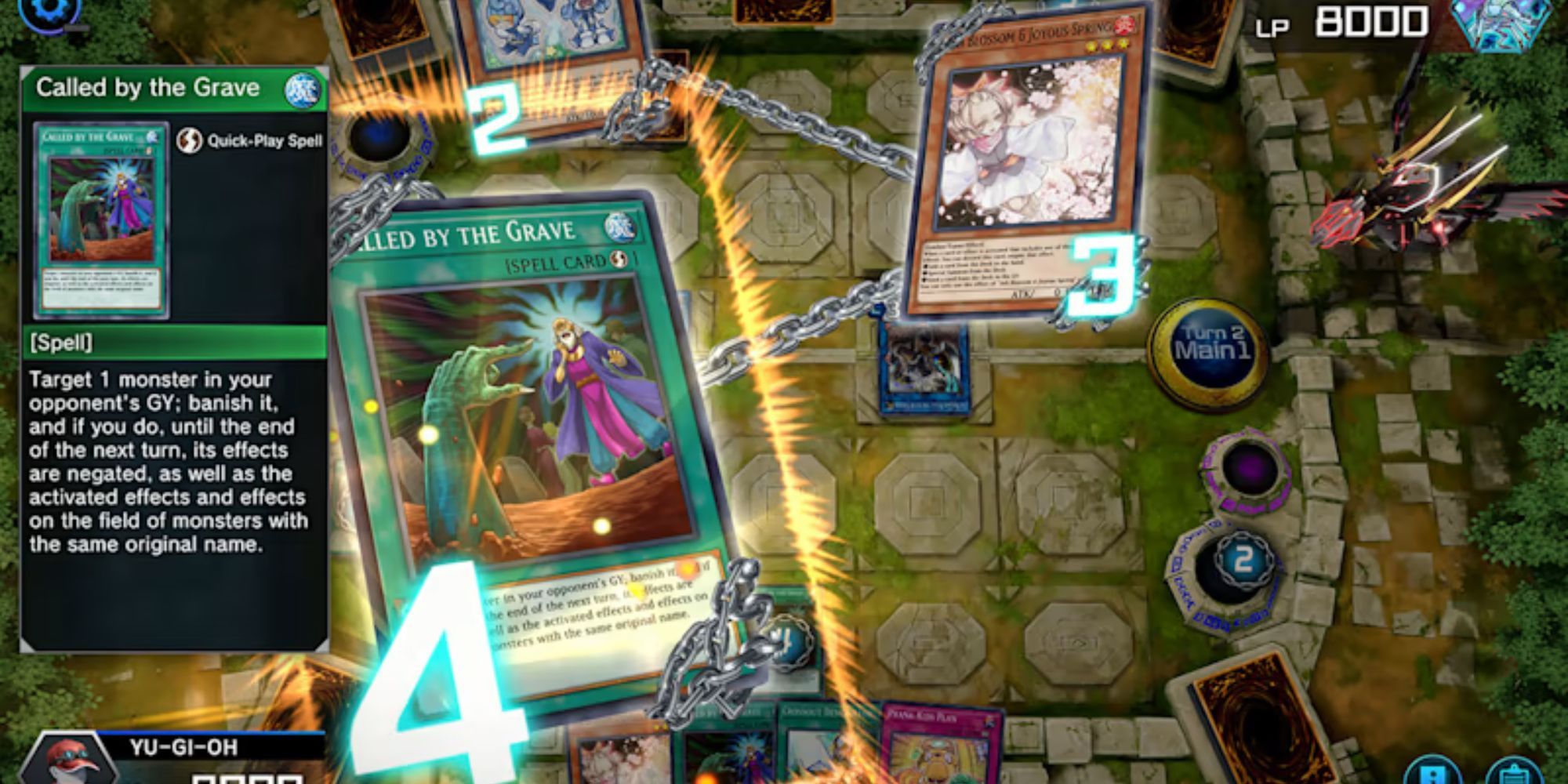 A chain strike activates multiple cards on the field.