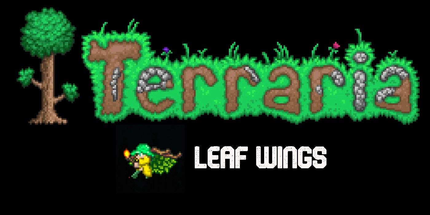 Terraria character using Leaf Wings.