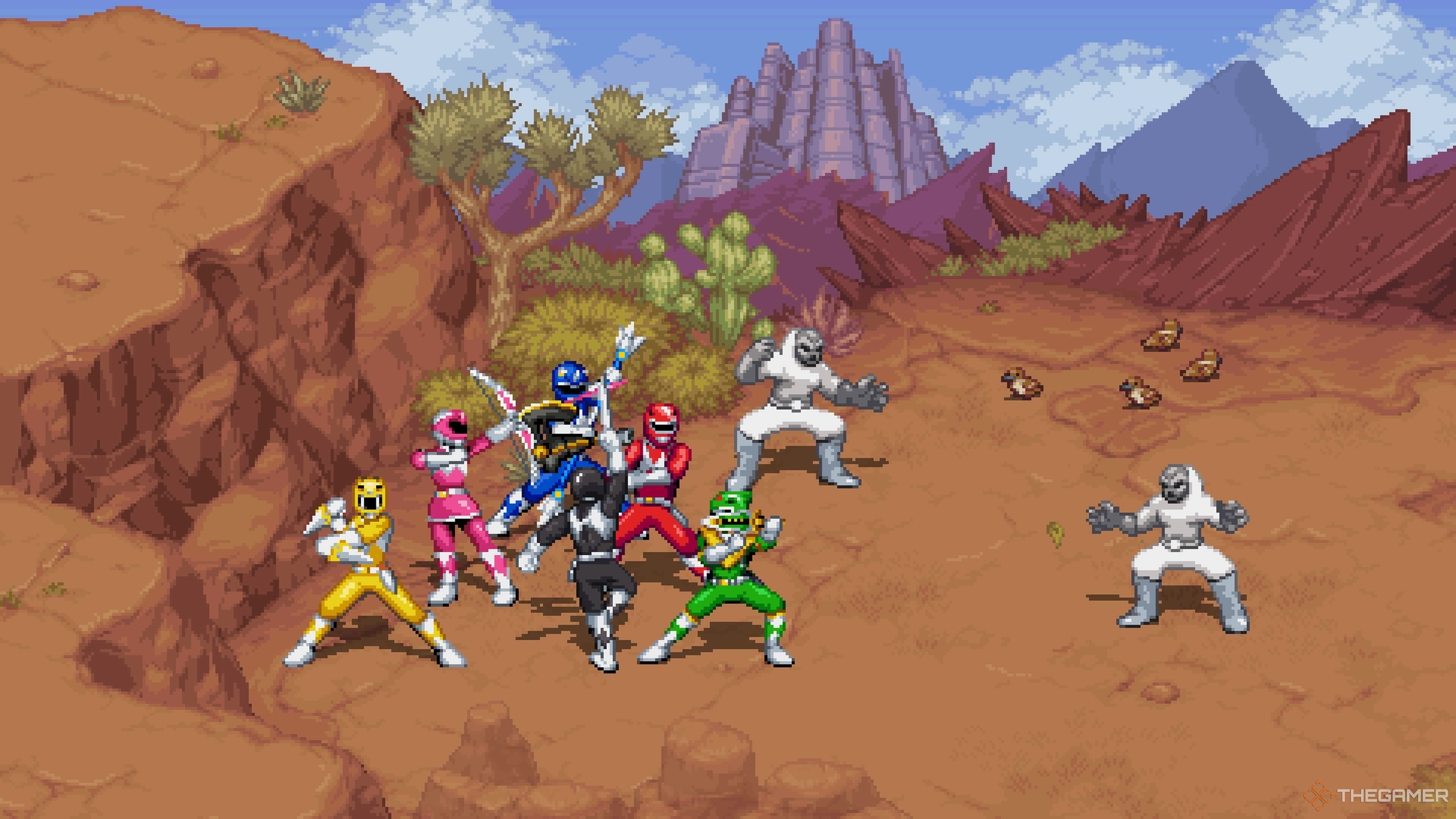 All of the Power Rangers together in Mighty Morphin Power Rangers: Rita's Rewind.